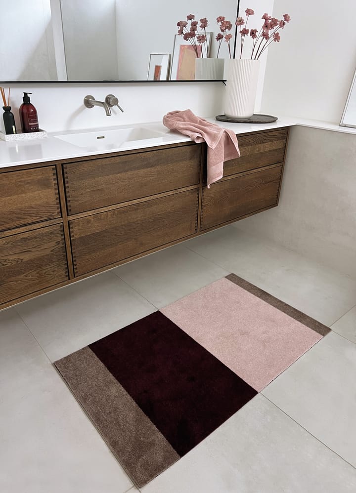 Stripes entrétæppe/løber horisontal, Bordeaux-rose-sand, 67x120 cm tica copenhagen