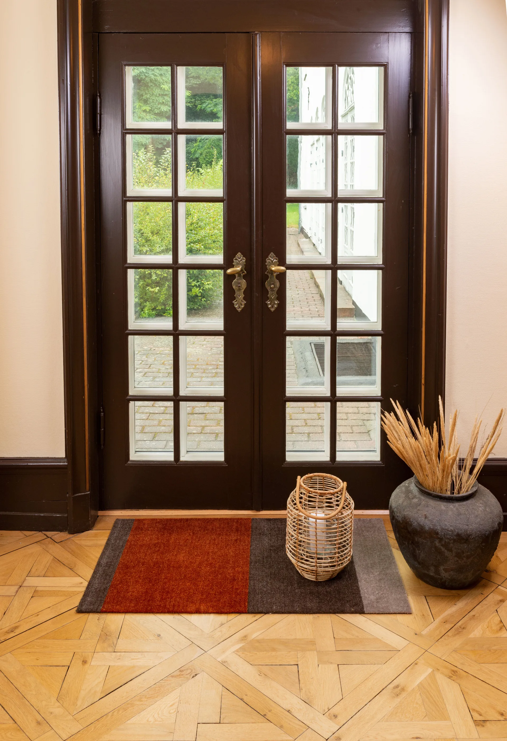 Stripes entrétæppe/løber horisontal, Brown/terrakotta 67x120 cm tica copenhagen