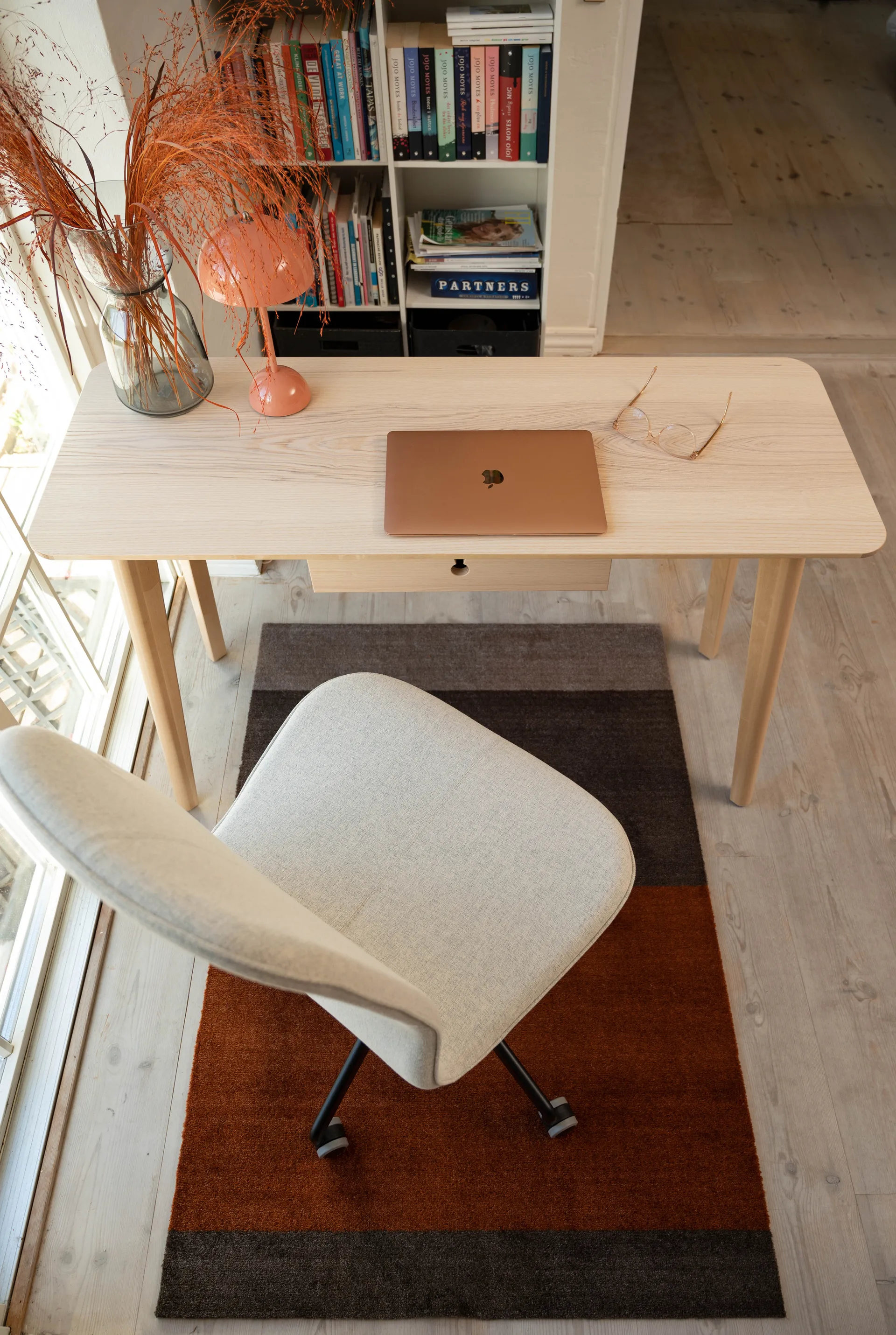 Stripes entrétæppe/løber horisontal, Brown/terrakotta 90x130 cm tica copenhagen