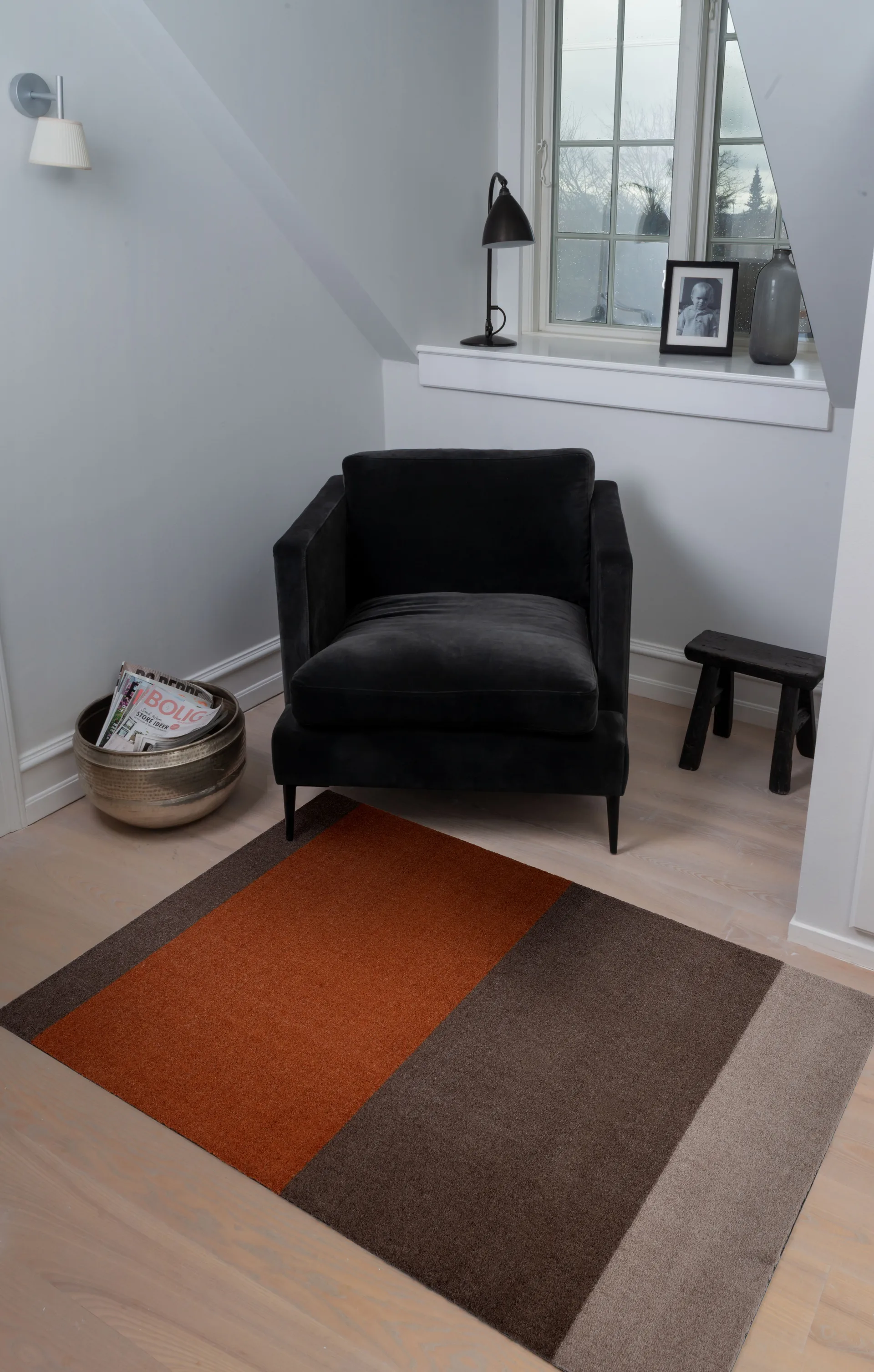 Stripes entrétæppe/løber horisontal, Brown/terrakotta 90x130 cm tica copenhagen