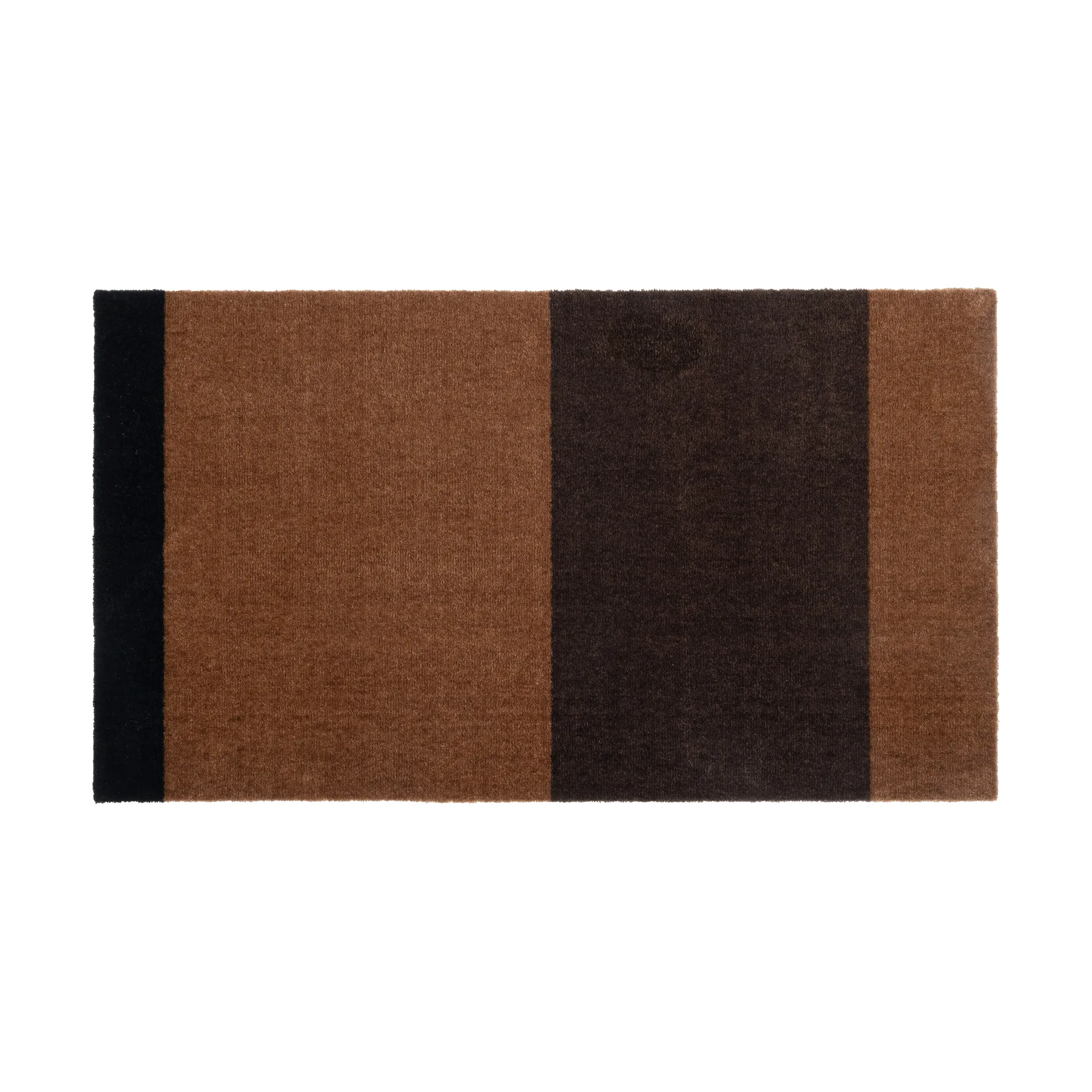 Stripes entrétæppe/løber horisontal, Cognac-dark brown-black, 67x120 cm tica copenhagen