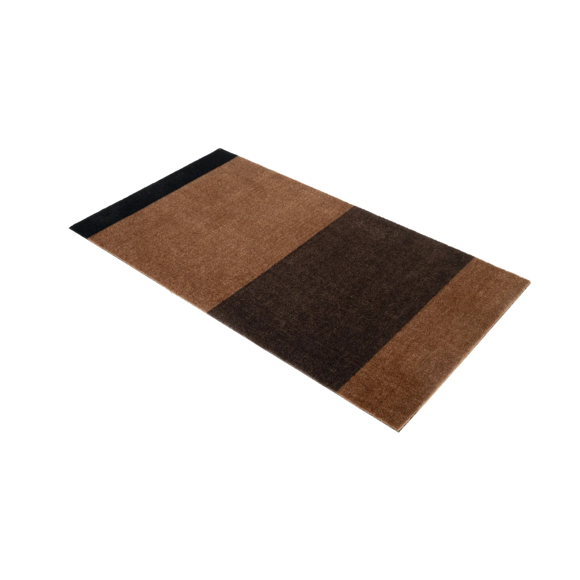 Stripes entrétæppe/løber horisontal, Cognac-dark brown-black, 67x120 cm tica copenhagen