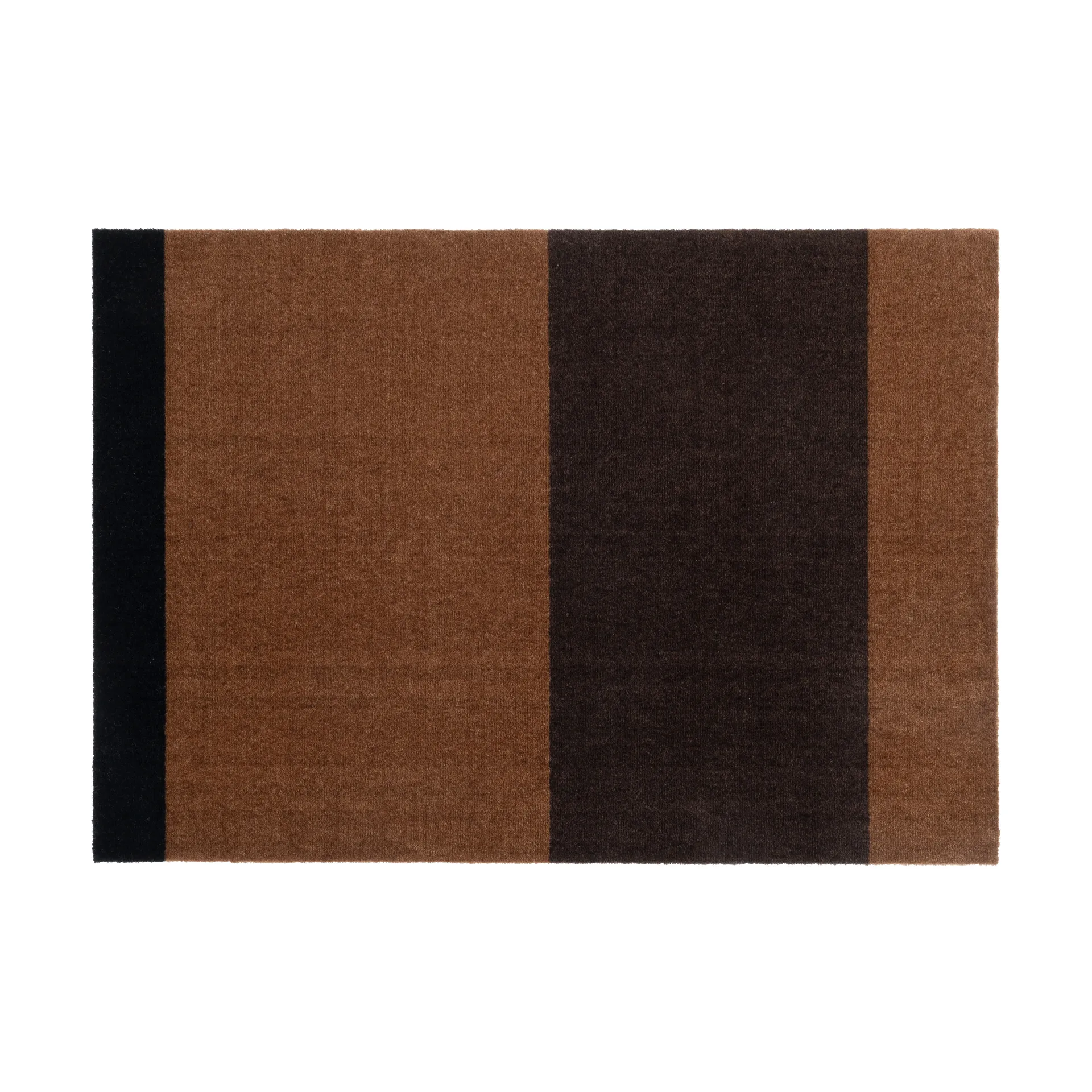 Stripes entrétæppe/løber horisontal, Cognac-dark brown-black, 90x130 cm tica copenhagen