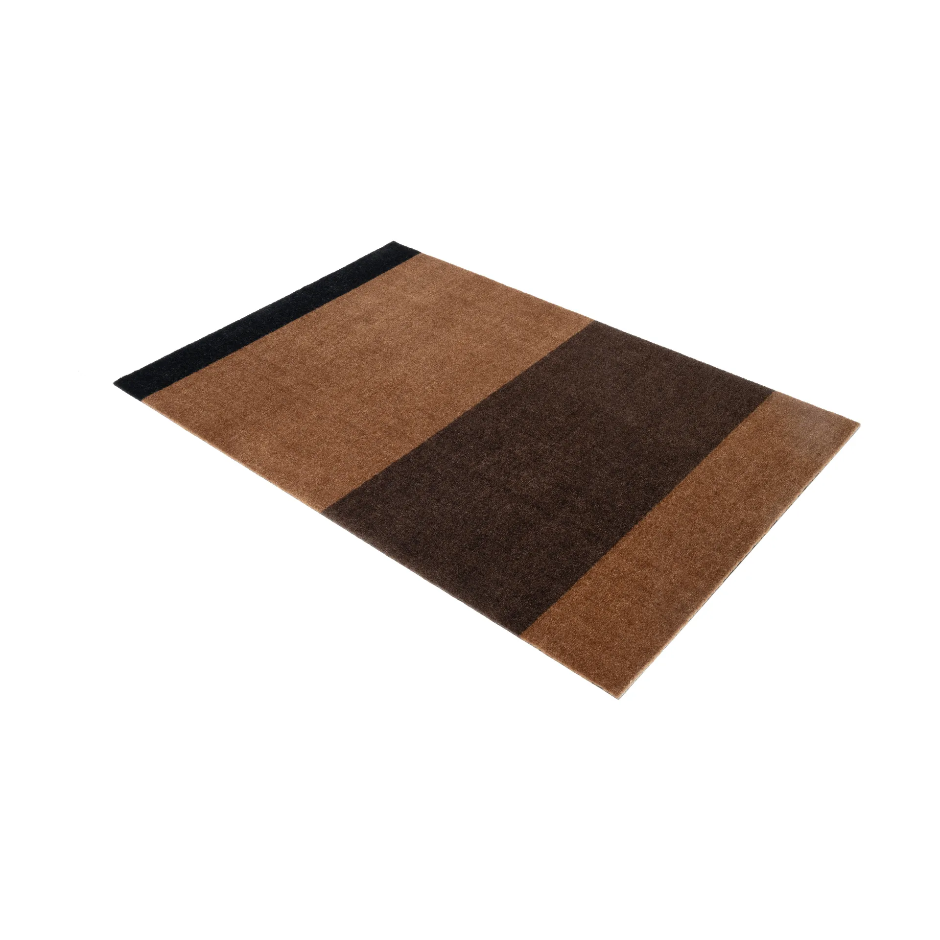 Stripes entrétæppe/løber horisontal, Cognac-dark brown-black, 90x130 cm tica copenhagen