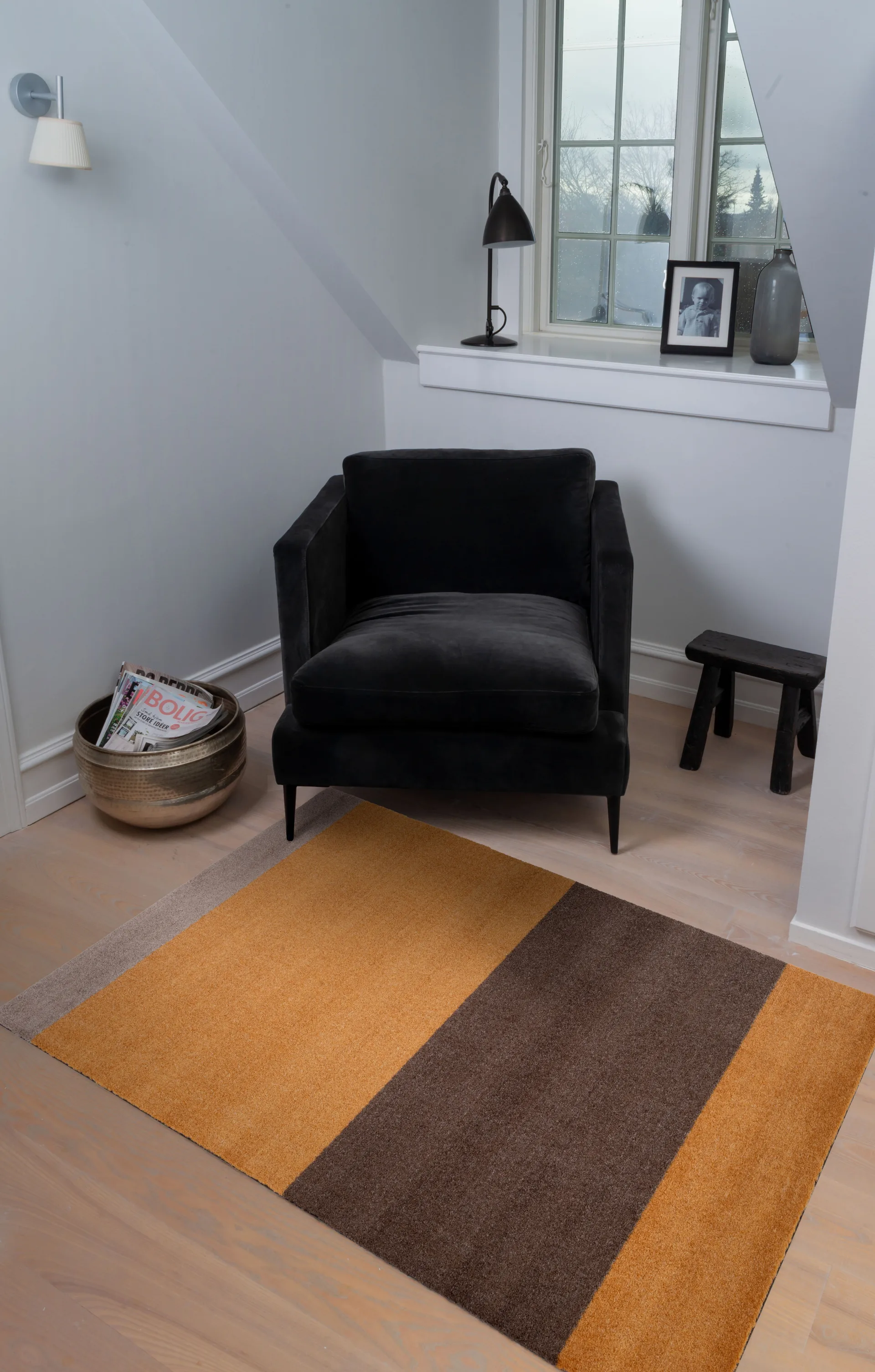 Stripes entrétæppe/løber horisontal, Dijon/brown/sand, 90x130 cm tica copenhagen