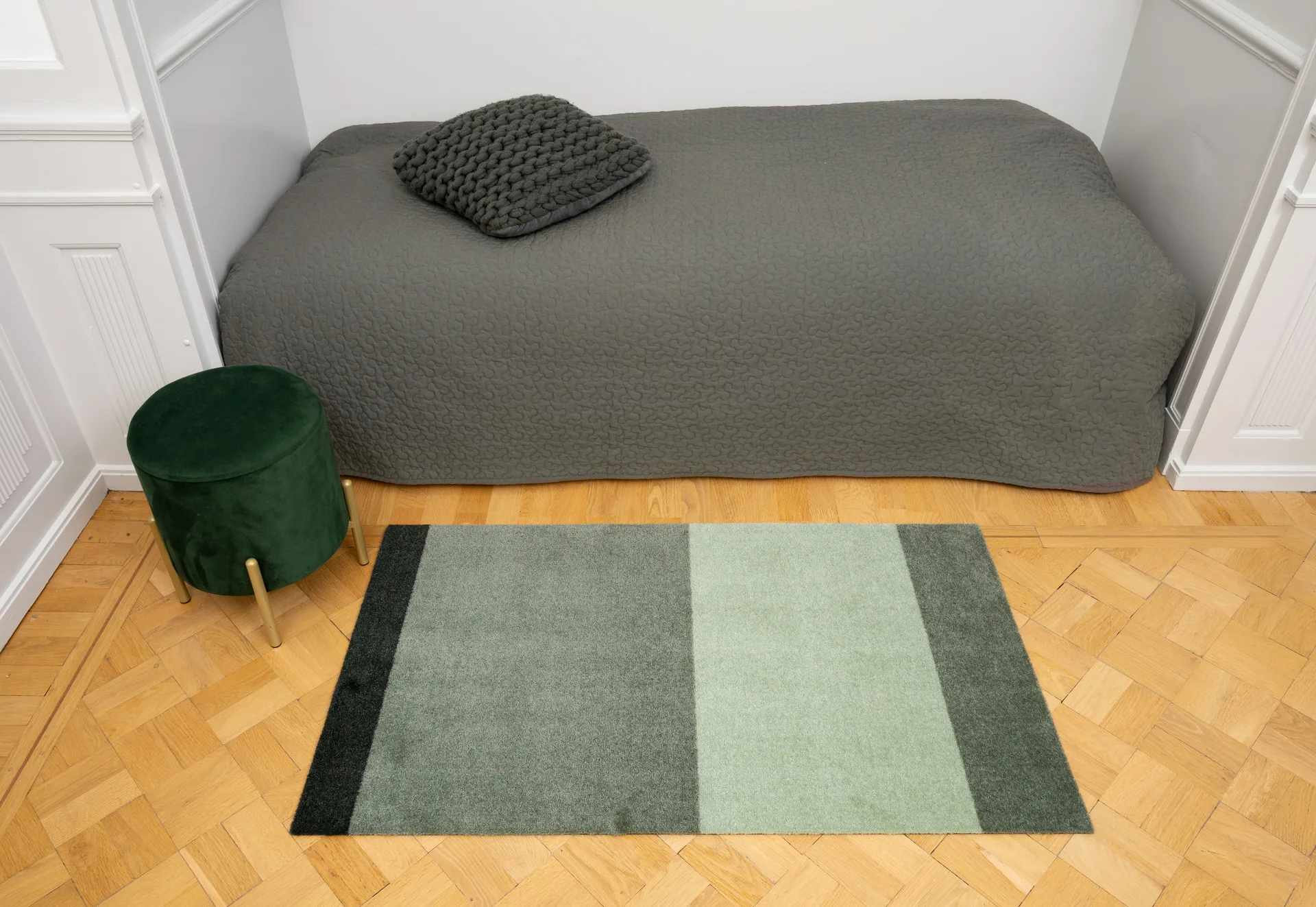 Stripes entrétæppe/løber horisontal, Green, 67x120 cm tica copenhagen