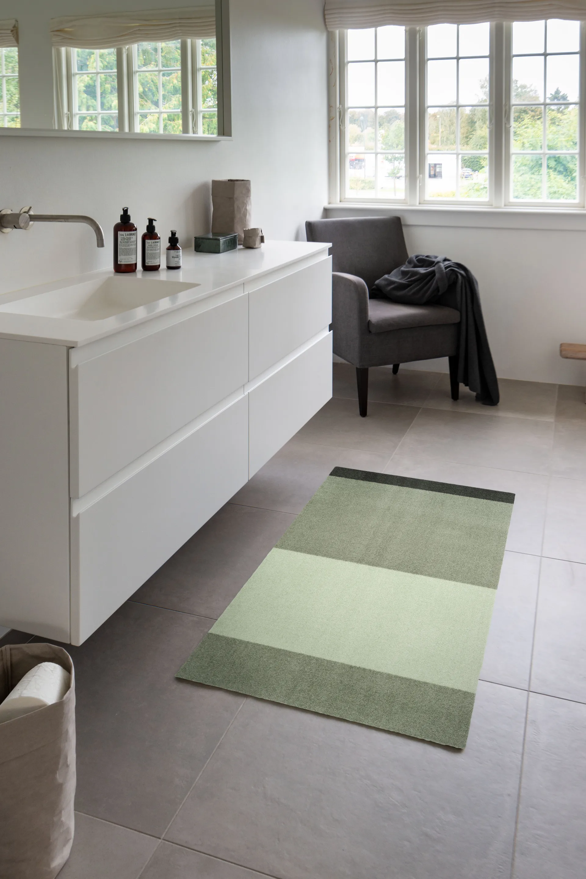 Stripes entrétæppe/løber horisontal, Green, 67x120 cm tica copenhagen