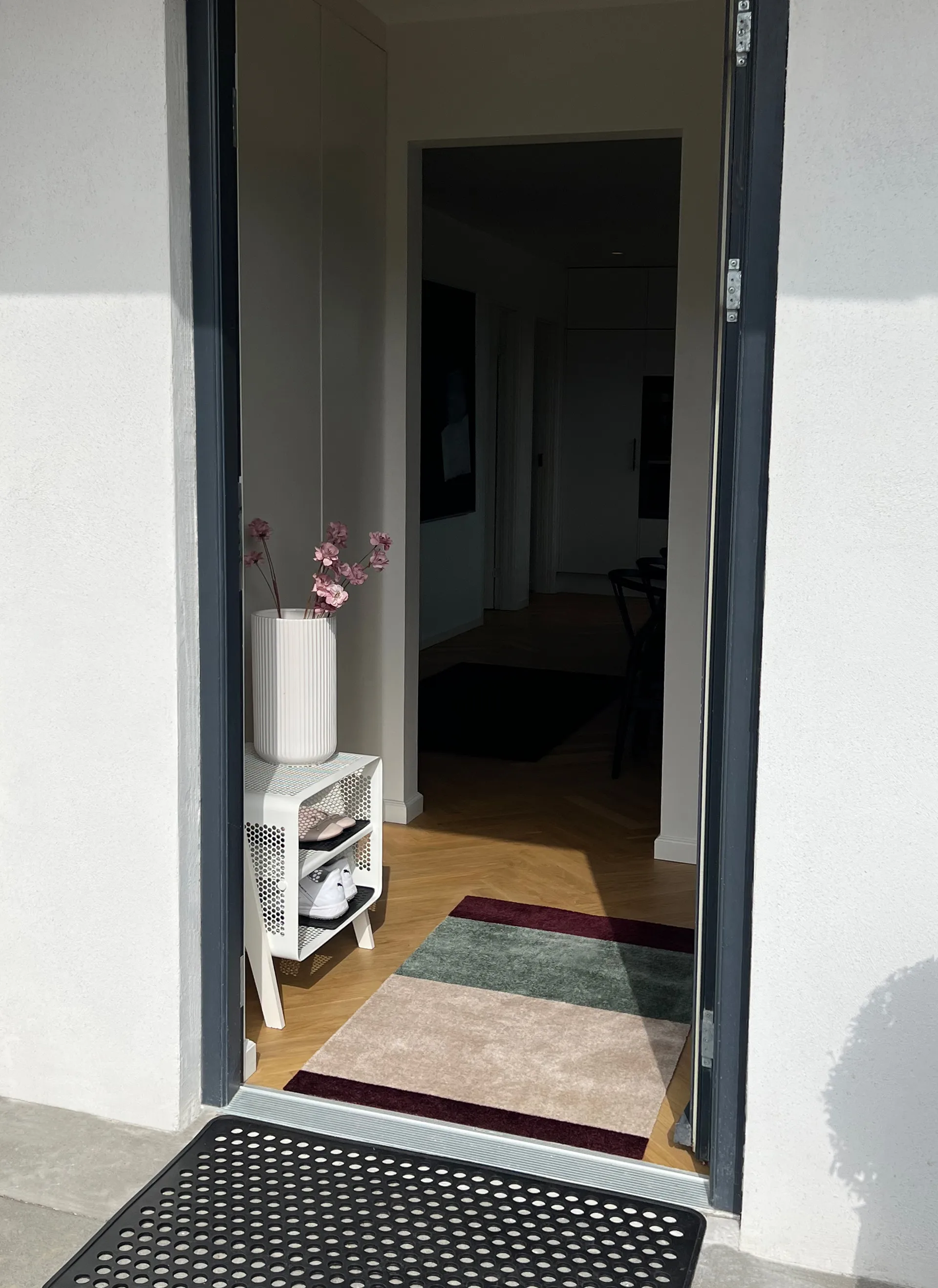 Stripes entrétæppe/løber horisontal, Green-ivory-bordeaux, 67x120 cm tica copenhagen