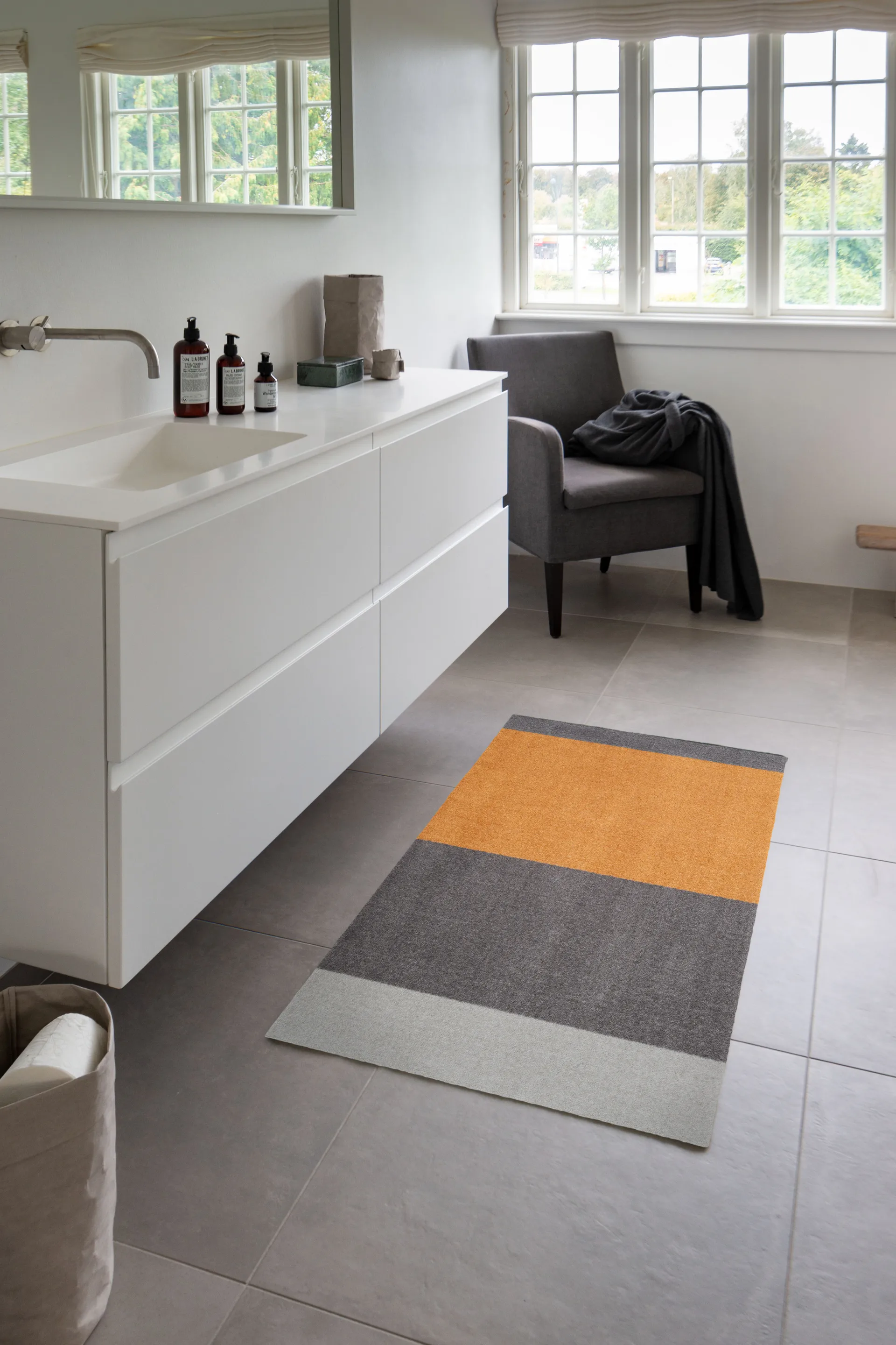 Stripes entrétæppe/løber horisontal, Grey/grey/dijon, 67x120 cm tica copenhagen