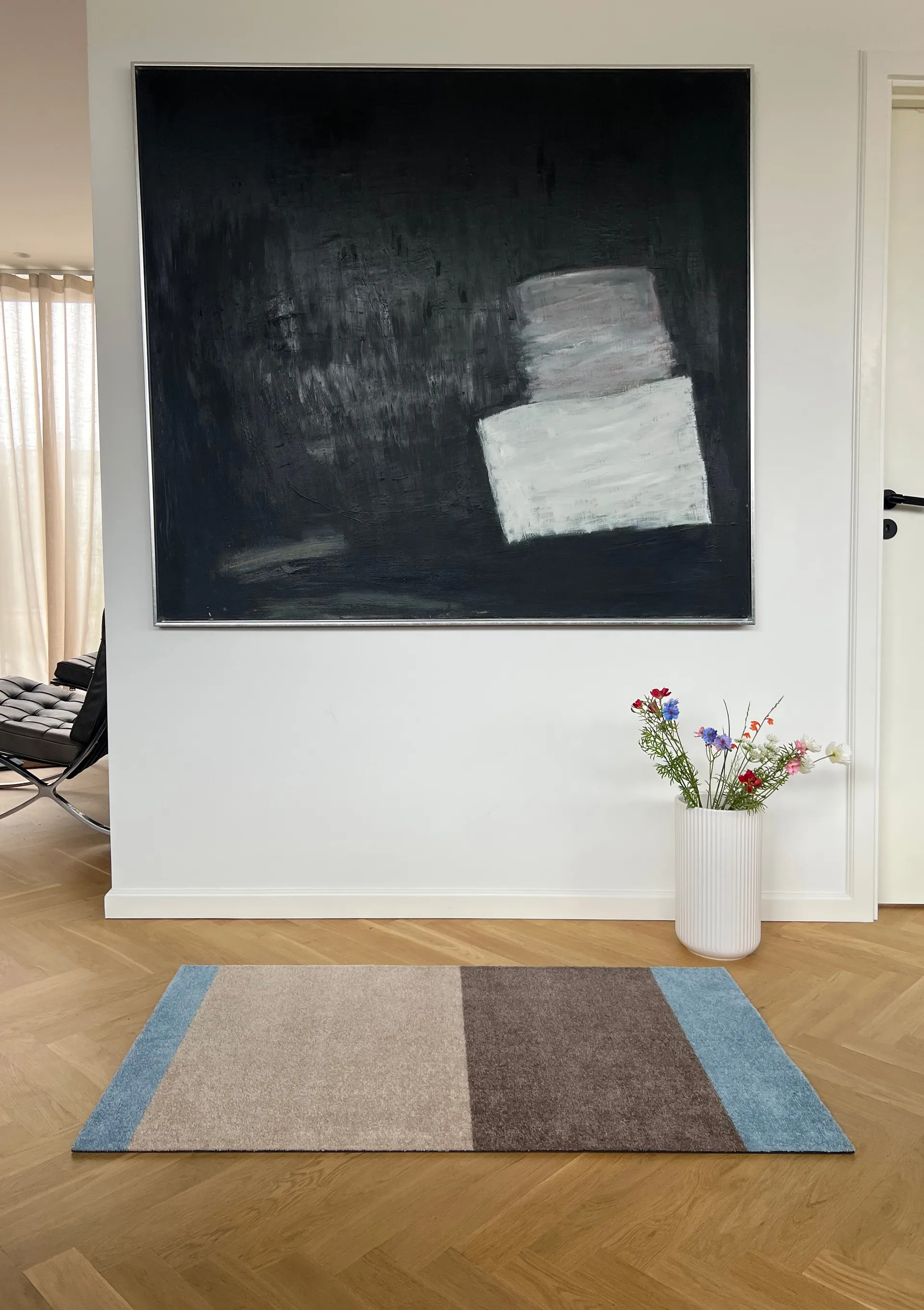 Stripes entrétæppe/løber horisontal, Ivory-sand-blue, 67x120 cm tica copenhagen