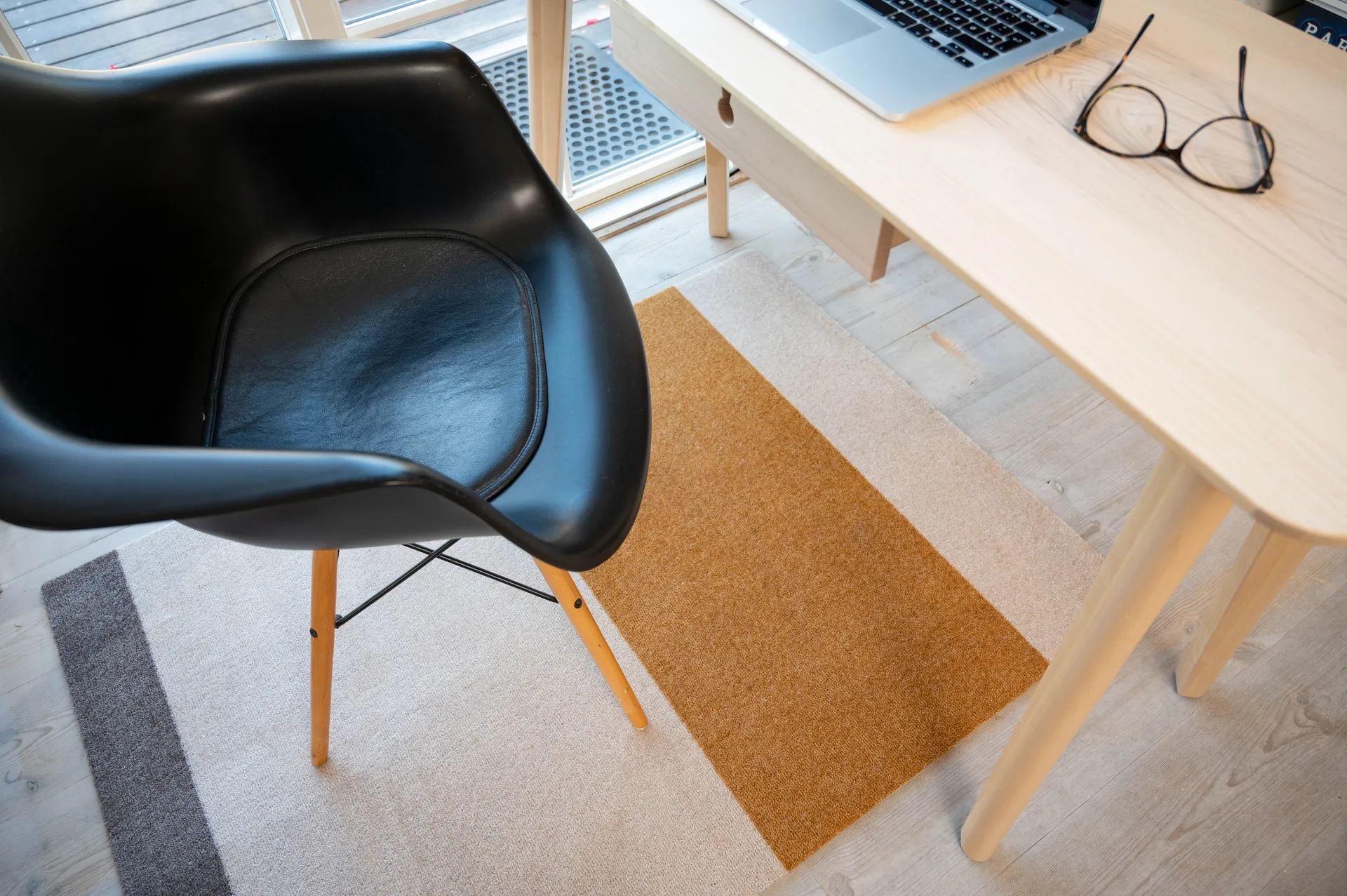 Stripes entrétæppe/løber horisontal, Ivory/dijon/brown, 90x130 cm tica copenhagen