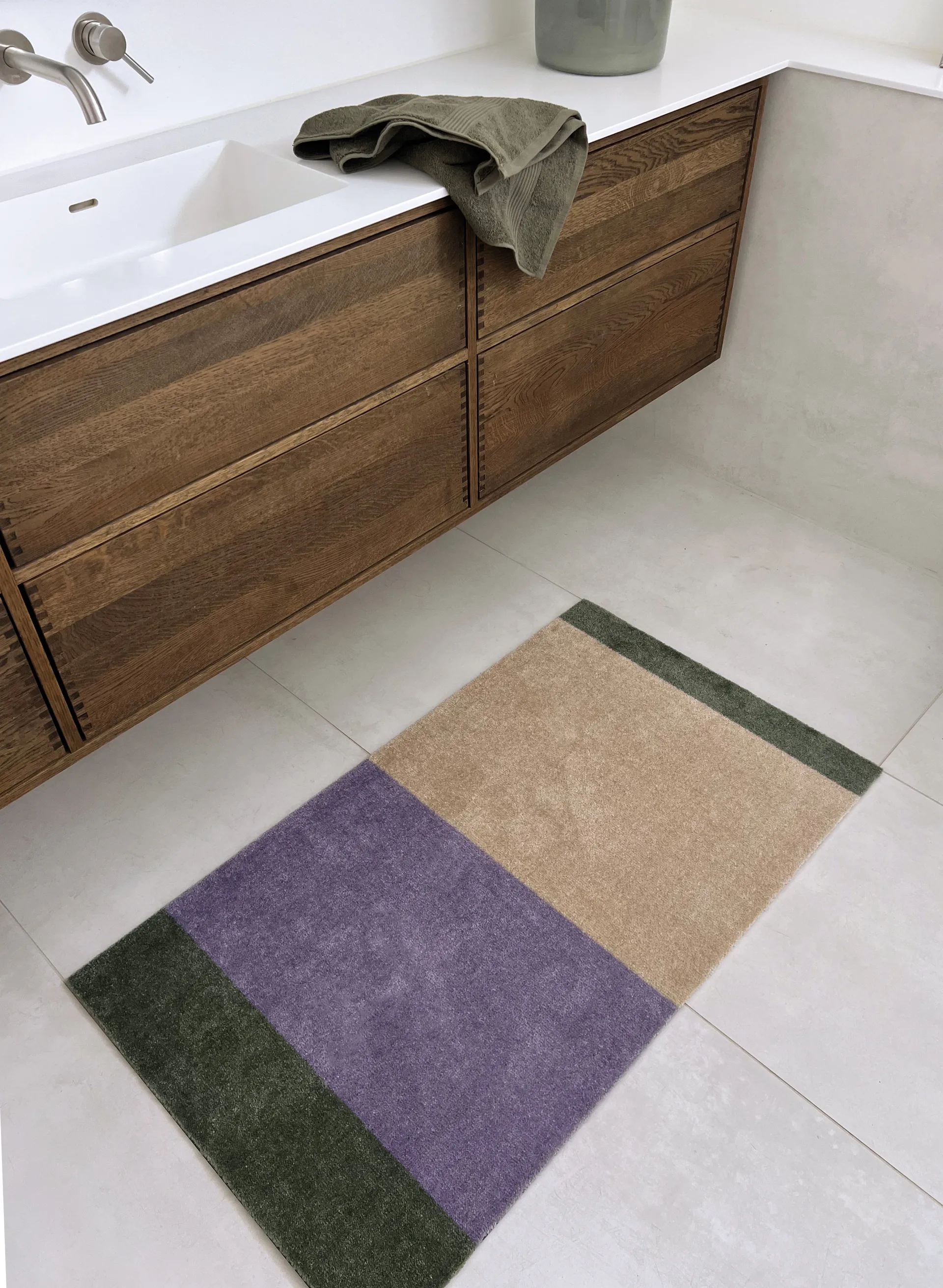 Stripes entrétæppe/løber horisontal, Lilac-ivory-green, 67x120 cm tica copenhagen