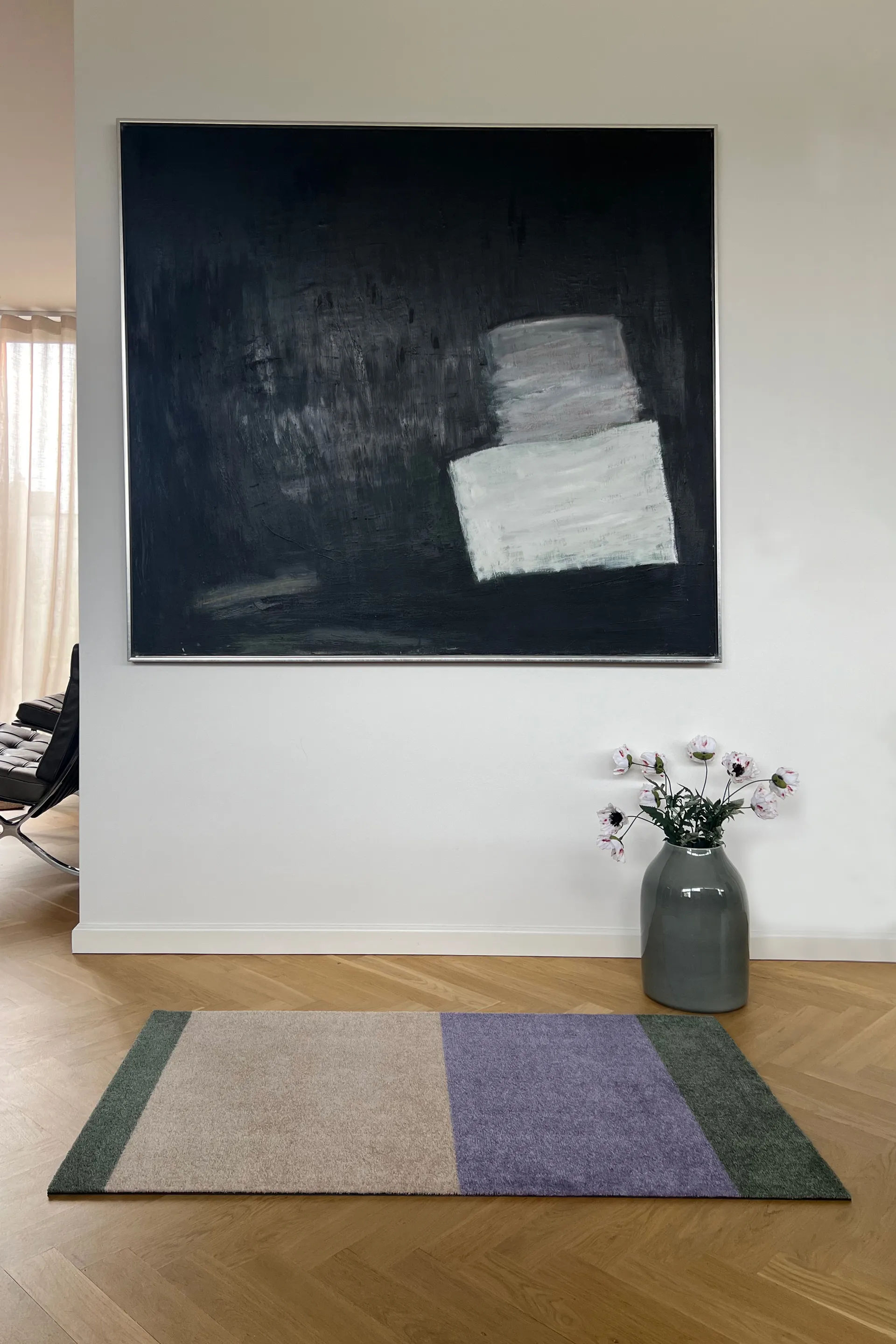 Stripes entrétæppe/løber horisontal, Lilac-ivory-green, 67x120 cm tica copenhagen