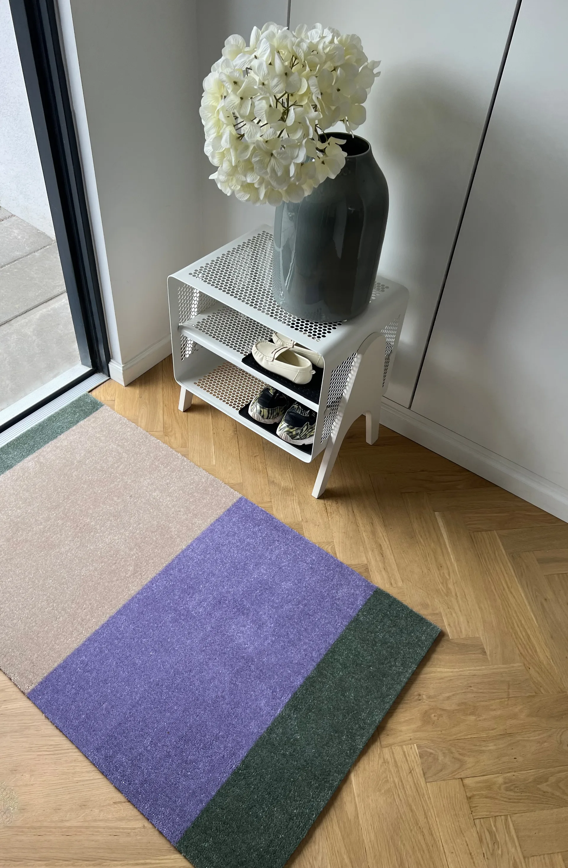 Stripes entrétæppe/løber horisontal, Lilac-ivory-green, 67x120 cm tica copenhagen
