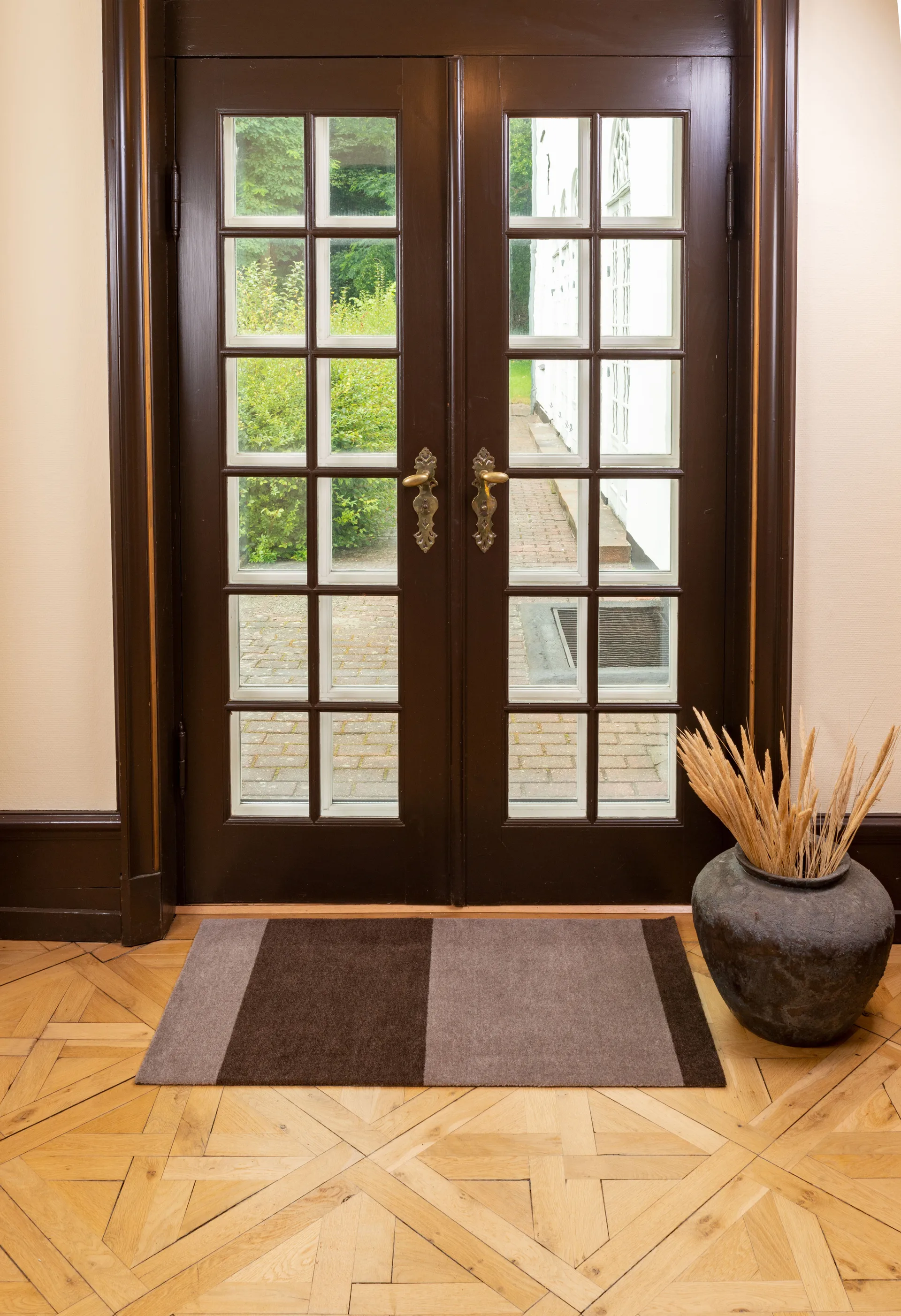 Stripes entrétæppe/løber horisontal, Sand-brown, 67x120 cm tica copenhagen