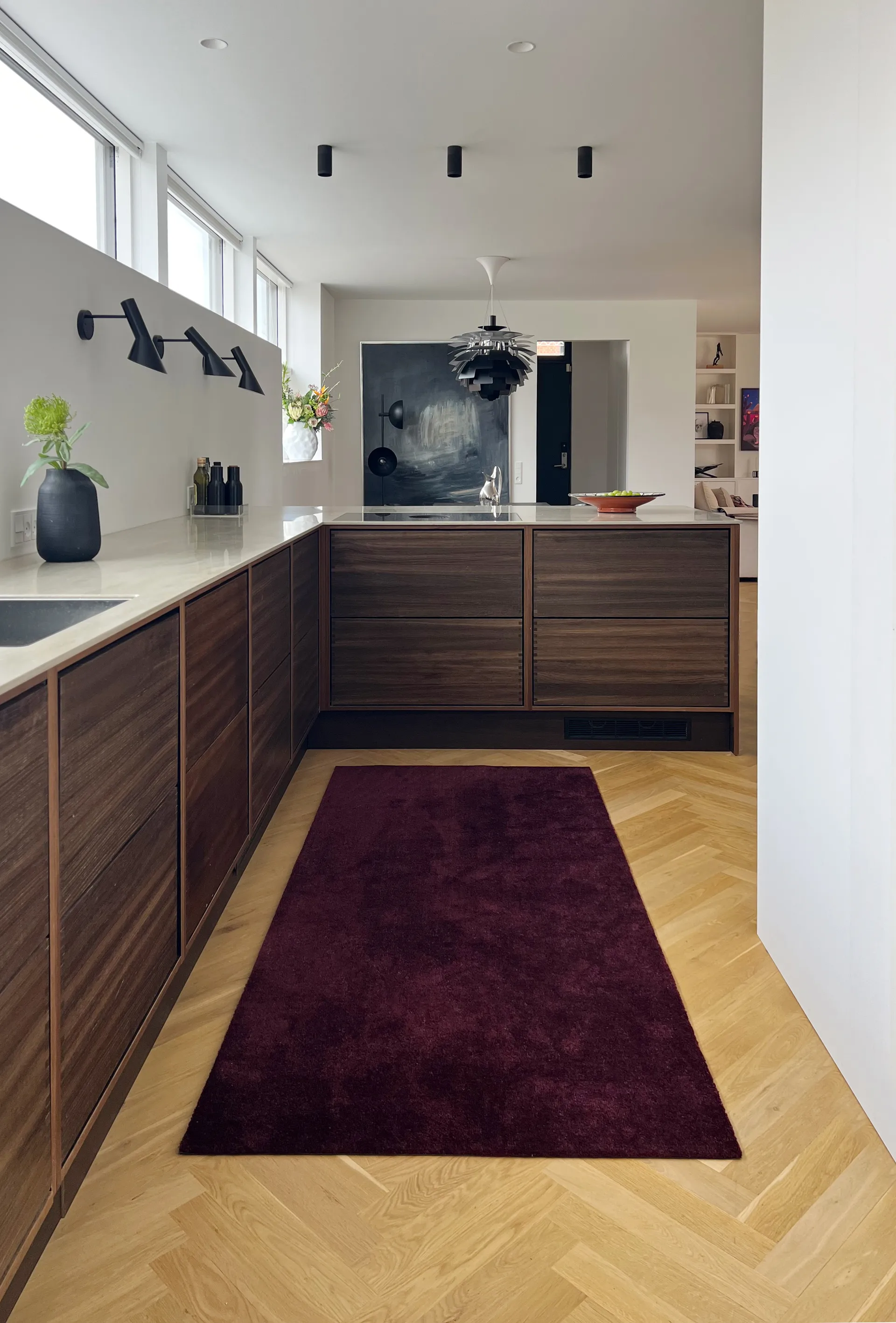 Unicolor entrétæppe/løber, Bordeaux, 90x200 cm tica copenhagen