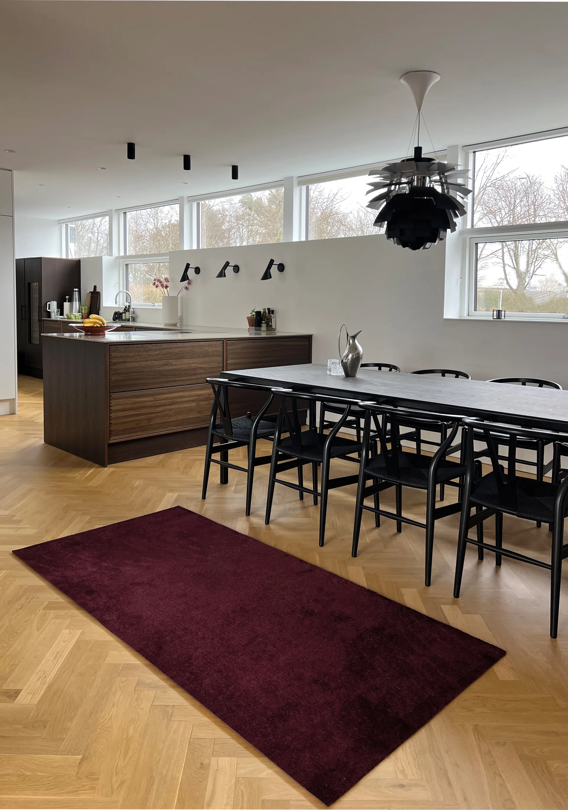 Unicolor entrétæppe/løber, Bordeaux, 90x200 cm tica copenhagen