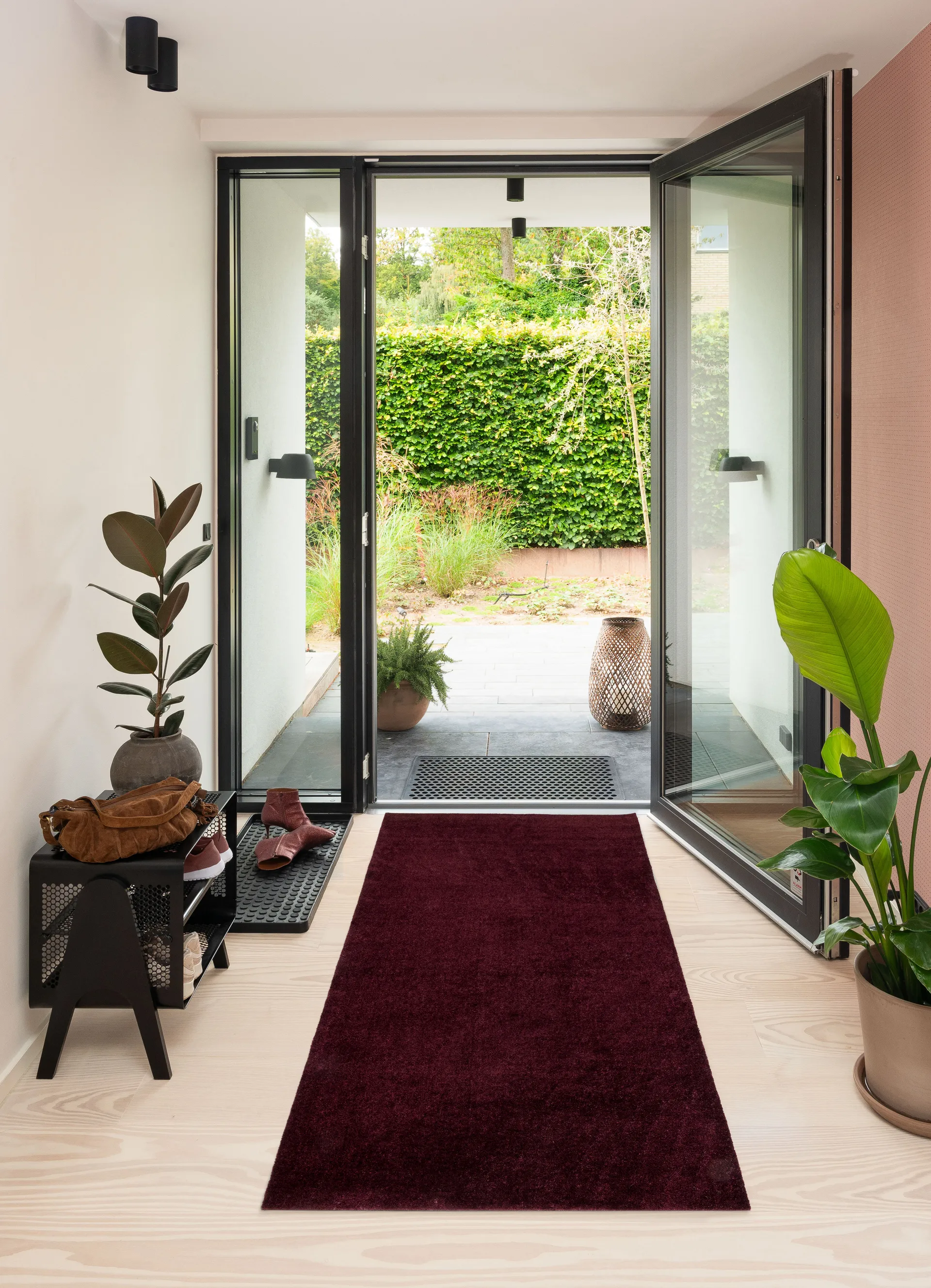 Unicolor entrétæppe/løber, Bordeaux, 90x200 cm tica copenhagen