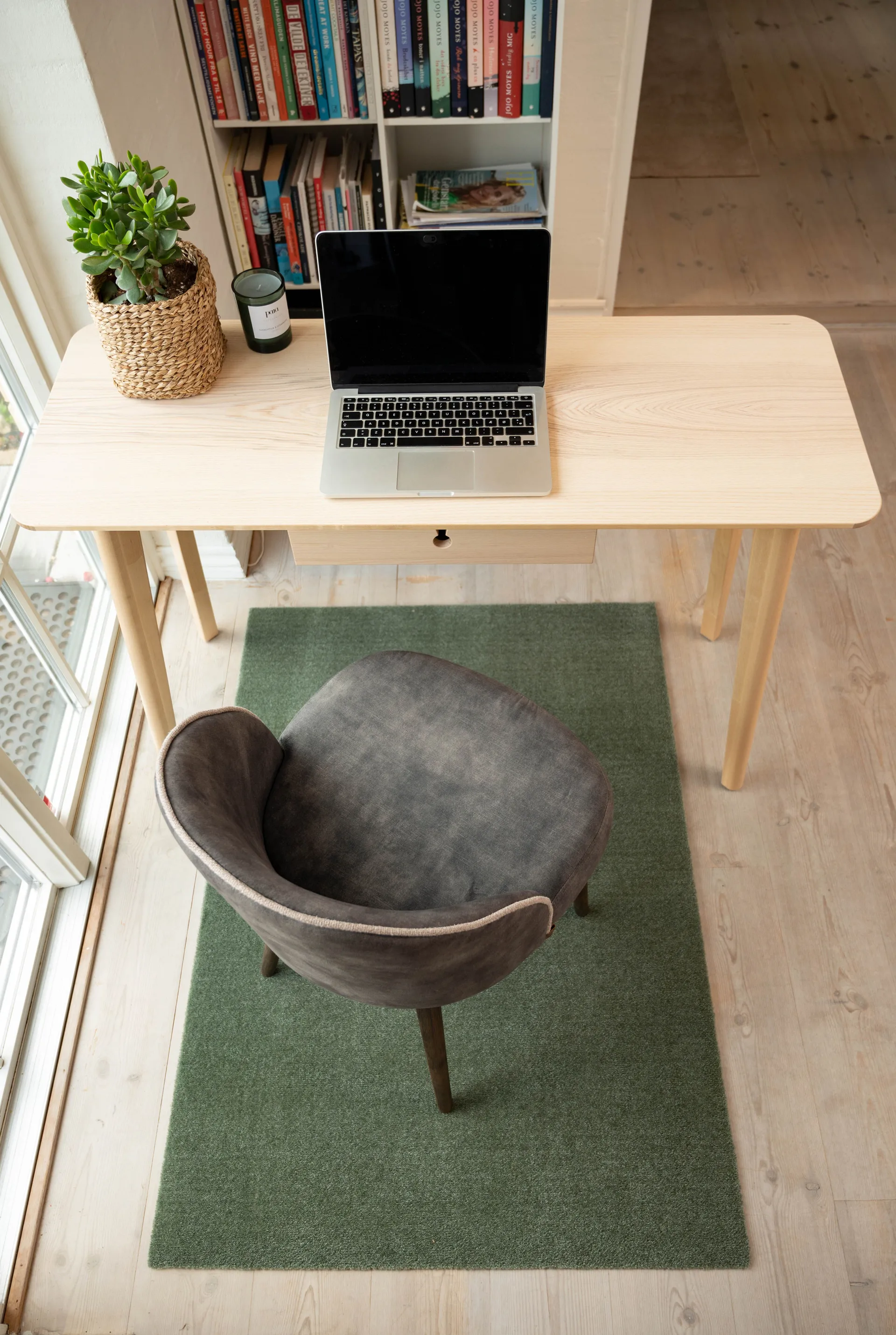 Unicolor entrétæppe/løber, Dusty green, 90x130 cm tica copenhagen