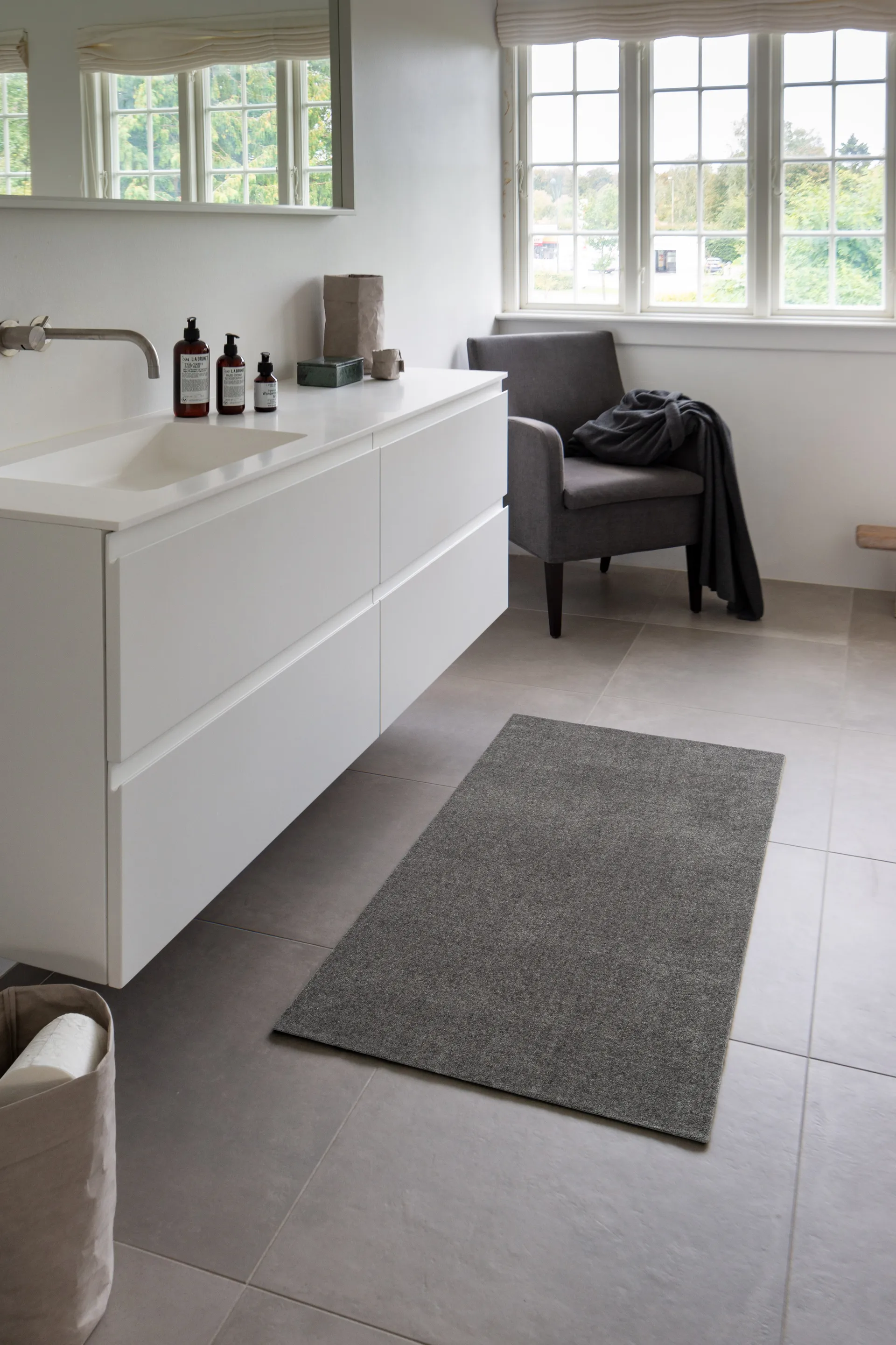 Unicolor entrétæppe/løber, Steelgrey, 67x120 cm tica copenhagen