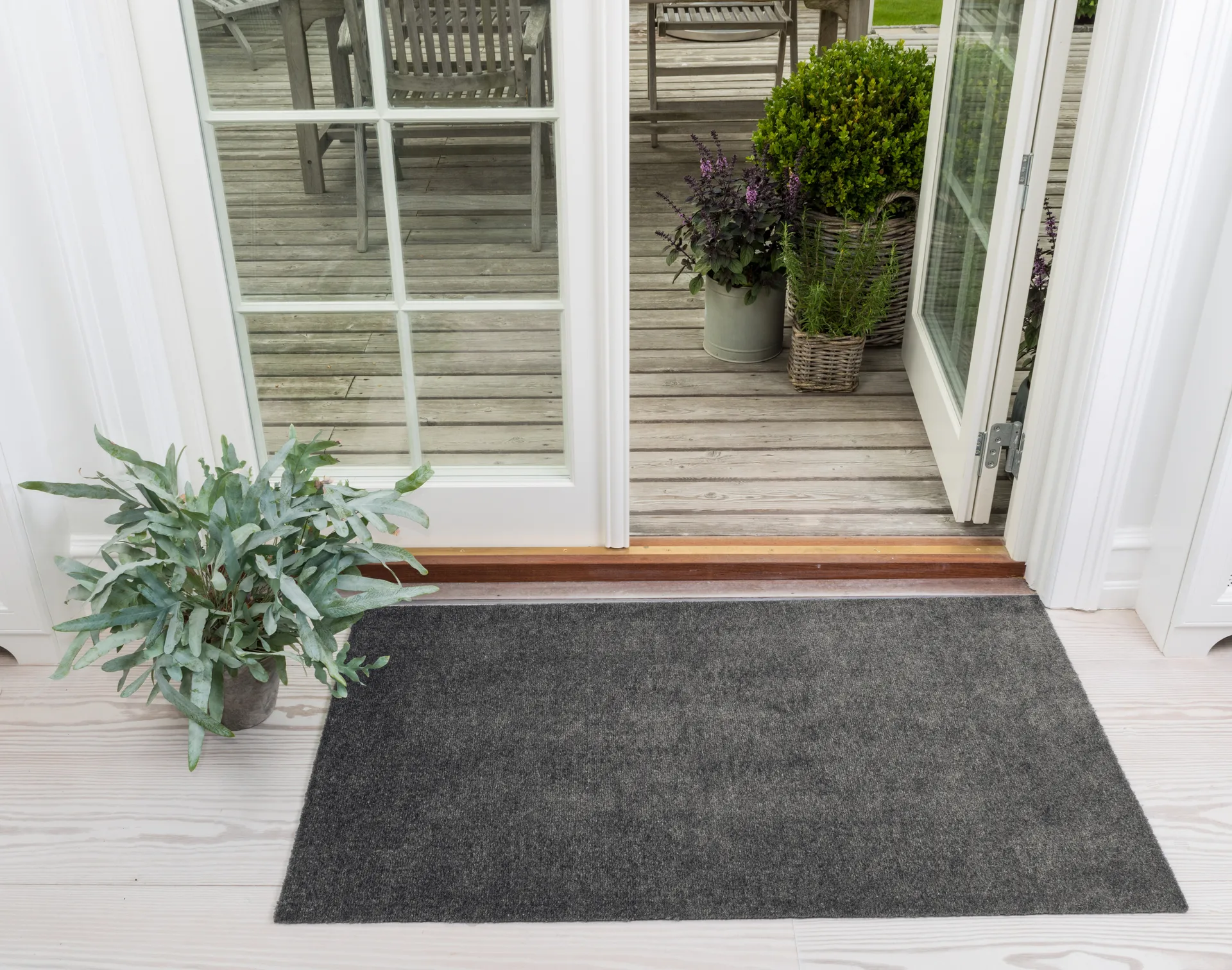 Unicolor entrétæppe/løber, Steelgrey, 67x120 cm tica copenhagen