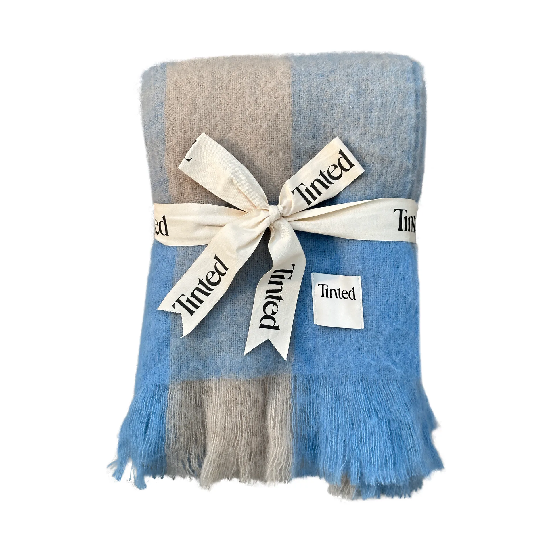 Ahlblom uldplaid 130x170 cm, Beige-blue Tinted