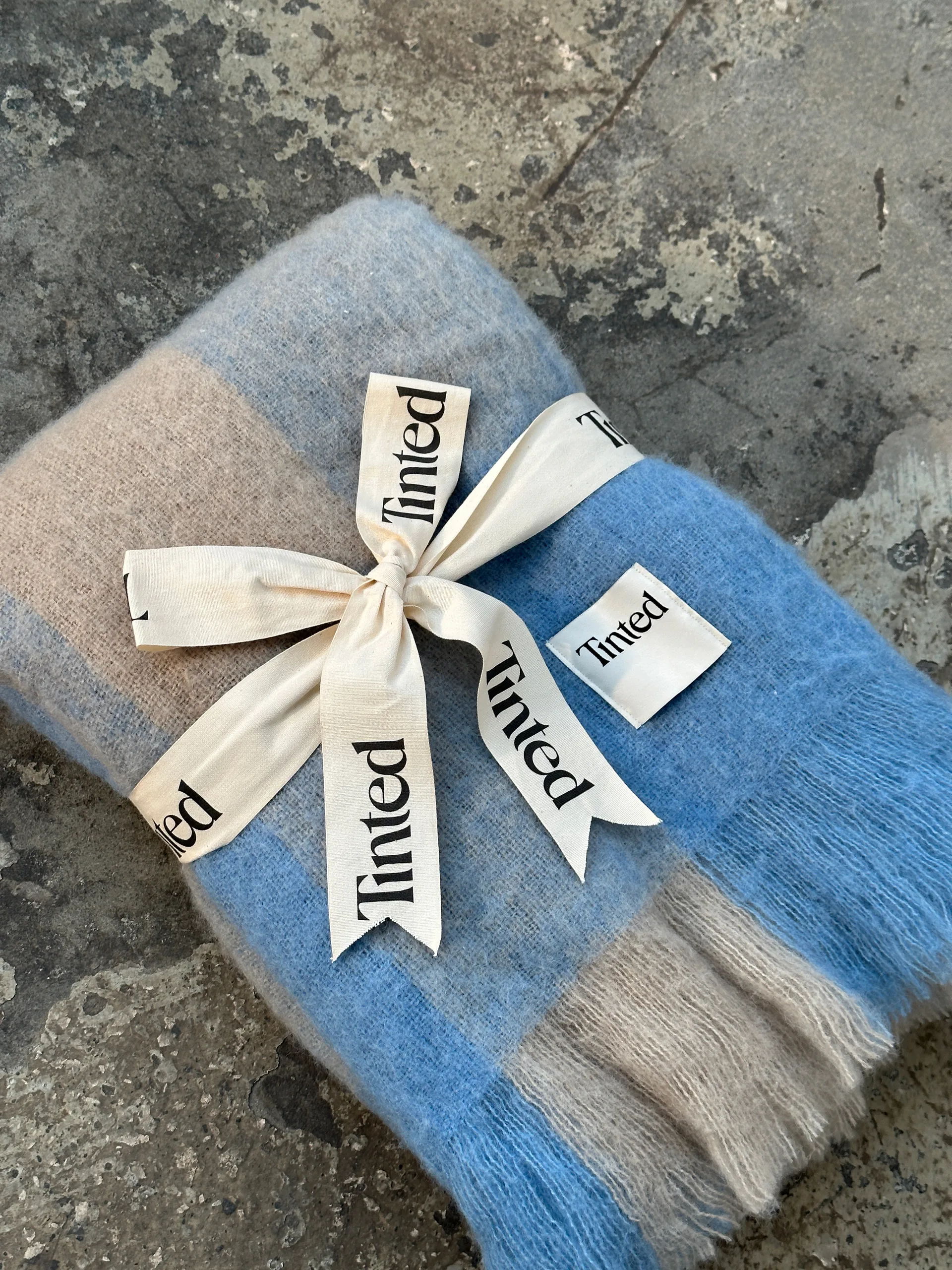 Ahlblom uldplaid 130x170 cm, Beige-blue Tinted