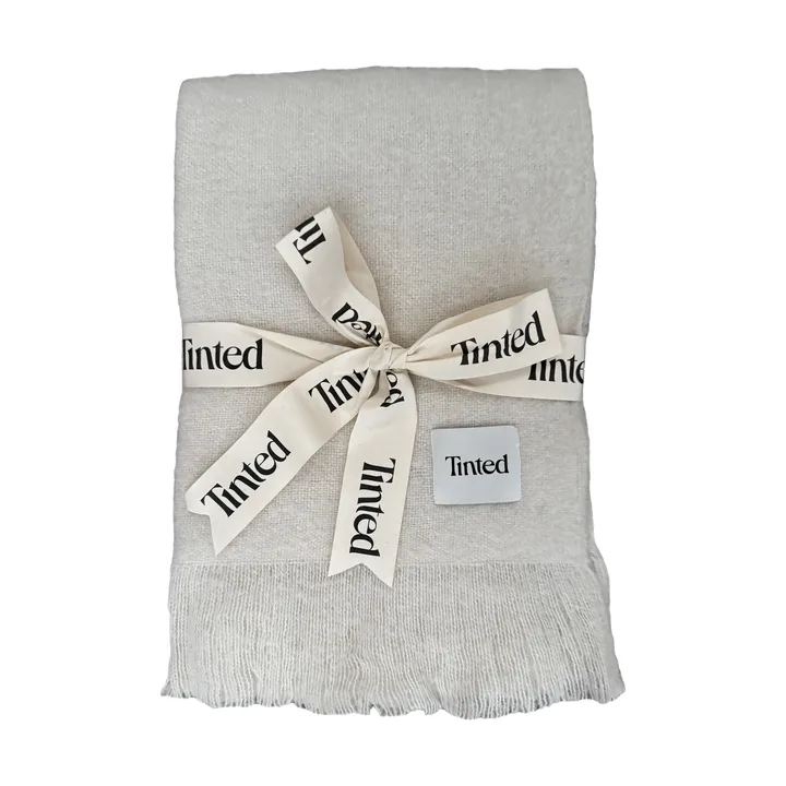 Fingal uldplaid - Solid off white-natural, 130x170 cm - Tinted