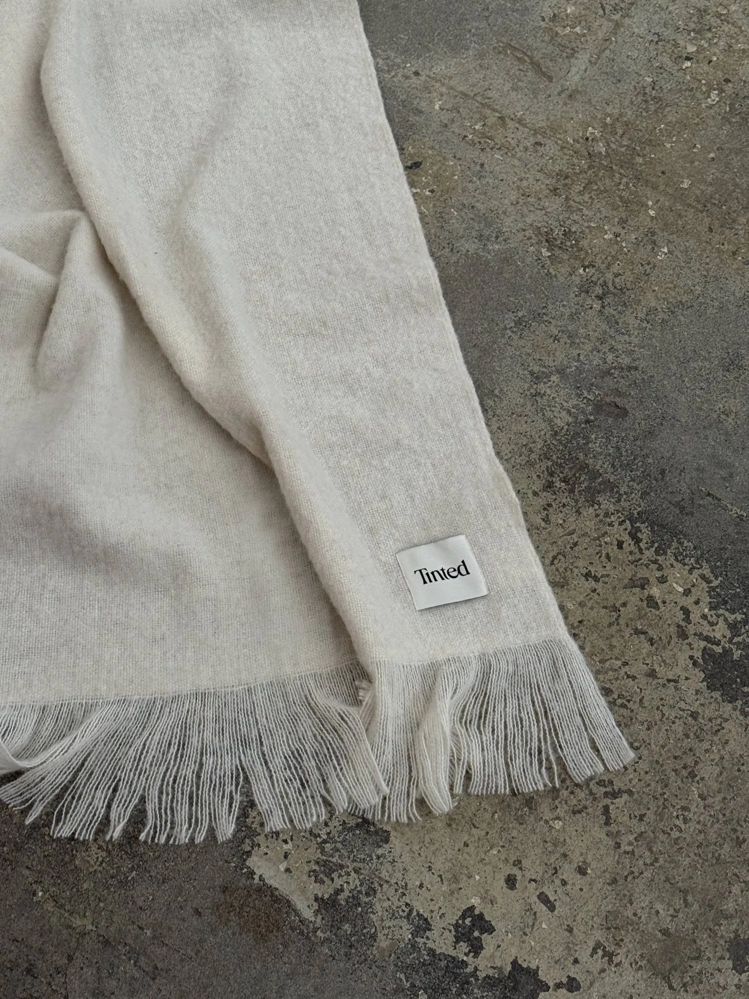 Fingal uldplaid, Solid off white-natural, 130x170 cm Tinted