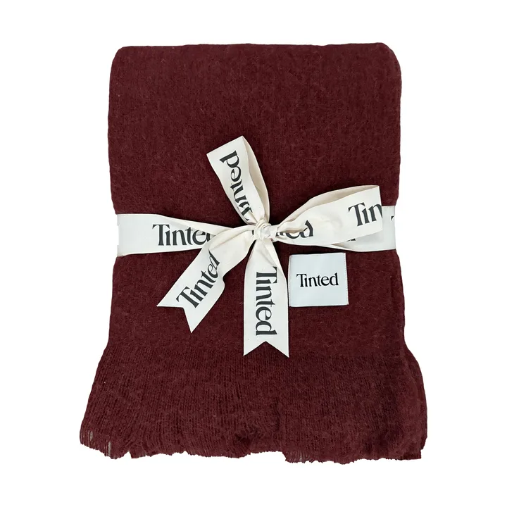 Fingal uldplaid - Solid wine red, 130x170 cm - Tinted