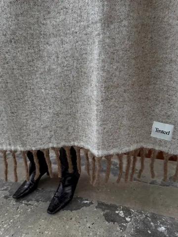 Fridh mohairplaid - Brown-off white, 130x170 cm - Tinted