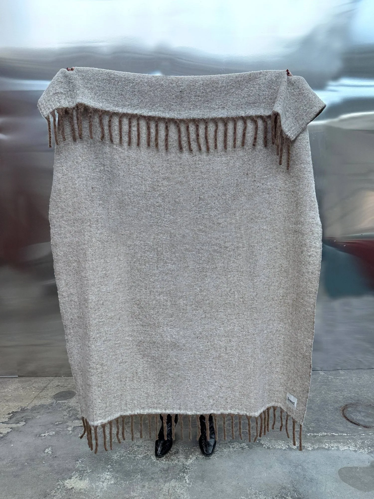Fridh mohairplaid, Brown-off white, 130x170 cm Tinted