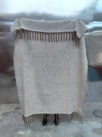 Fridh mohairplaid - Brown-off white, 130x170 cm - Tinted