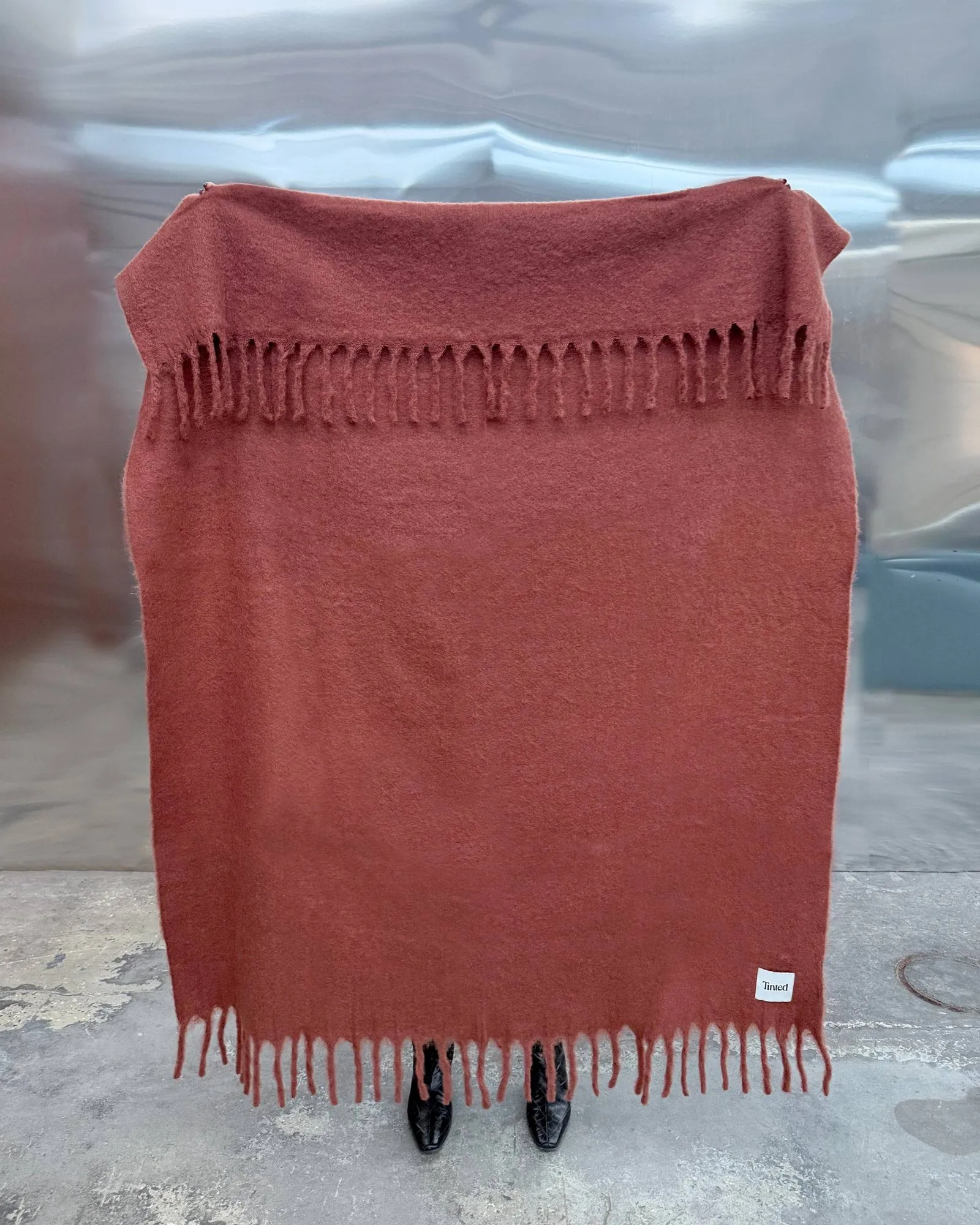 Fridh mohairplaid, Rust, 130x170 cm Tinted