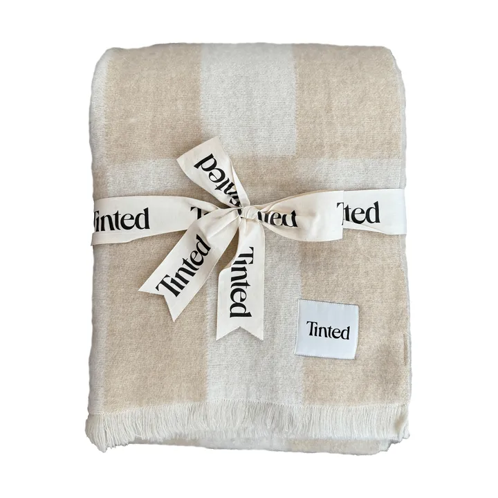Hallin mohairplaid - Beige-off white, 130x170 cm - Tinted