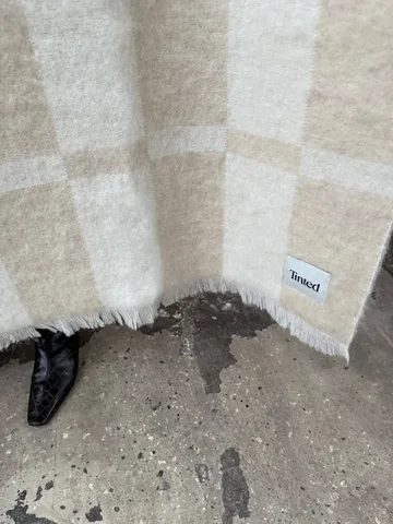 Hallin mohairplaid - Beige-off white, 130x170 cm - Tinted