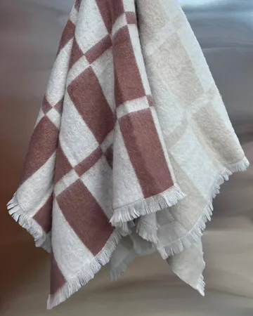 Hallin mohairplaid - Off white-rust, 130x170 cm - Tinted