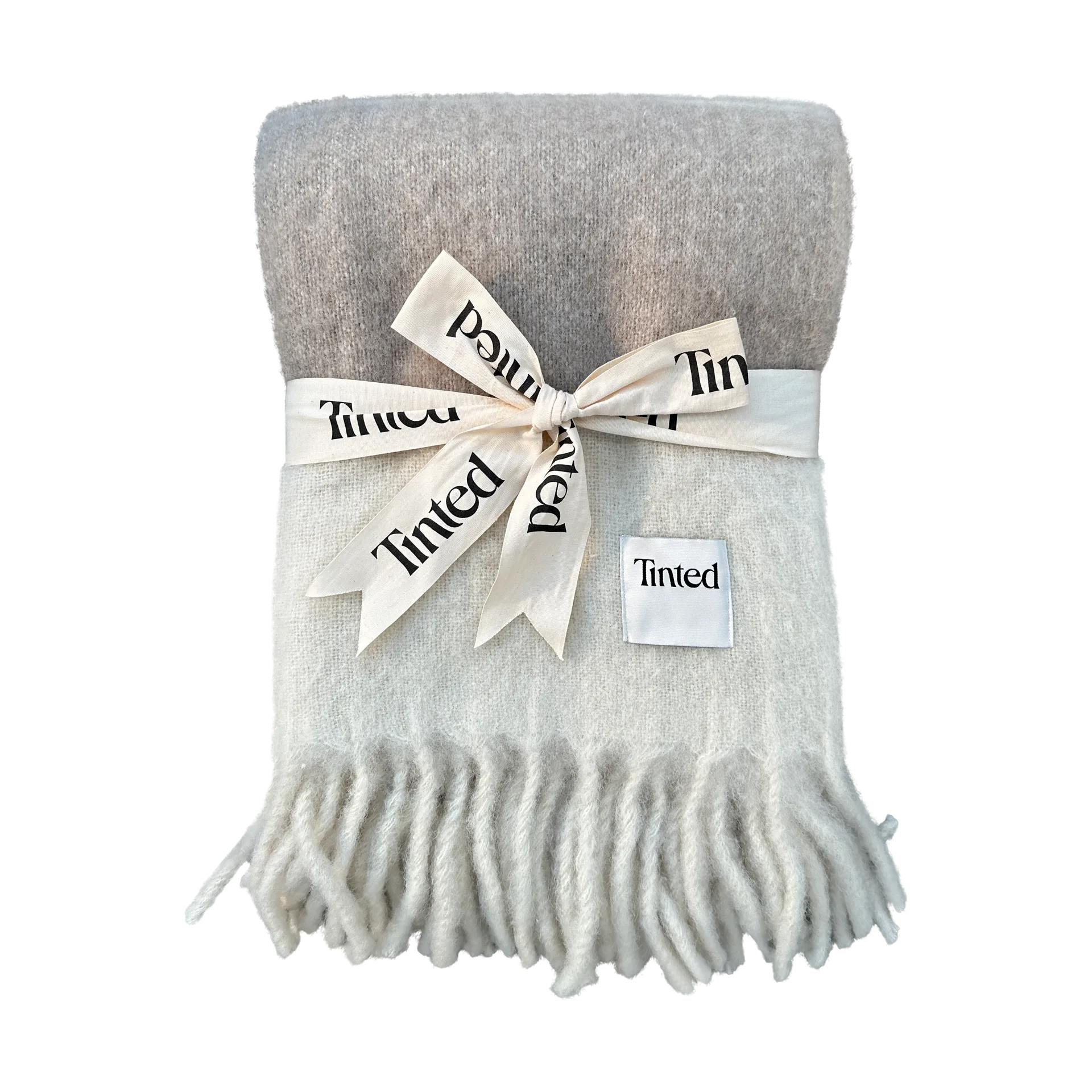 Hemple uldplaid 130x170 cm, Beige-offwhite Tinted