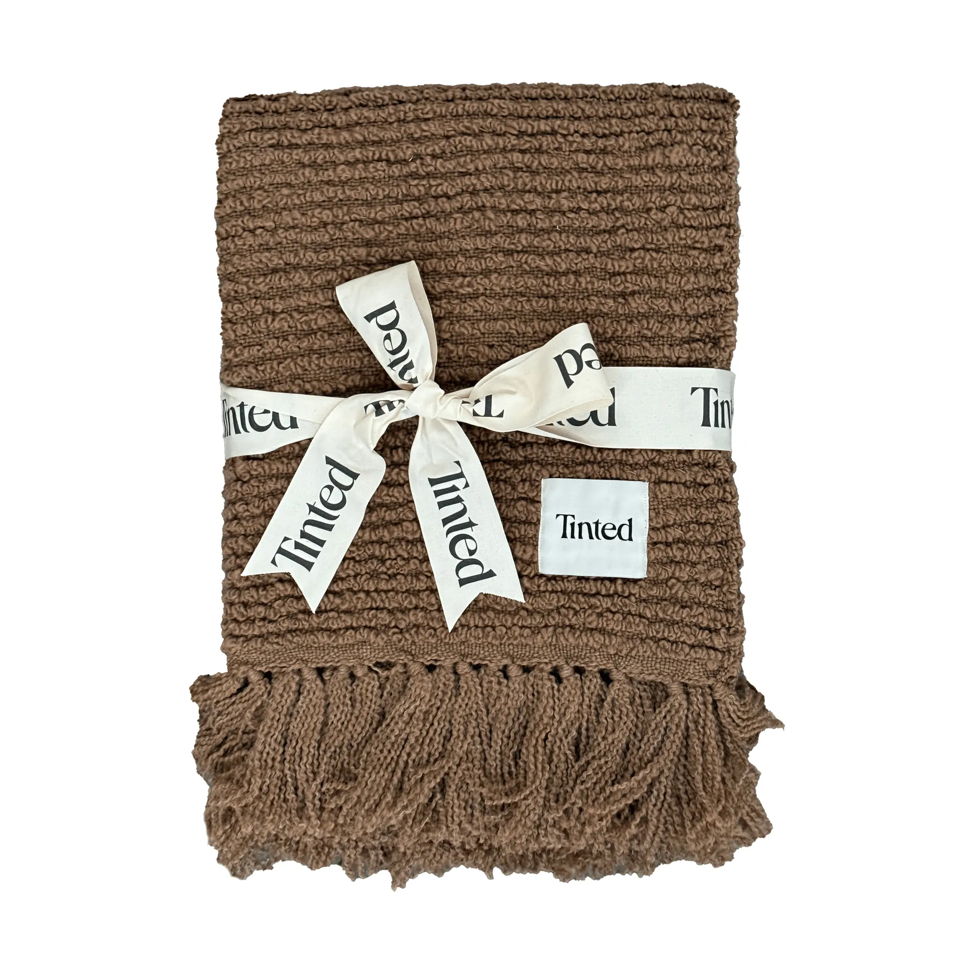 Janzen boucléplaid, Solid natural brown, 130x170 cm Tinted