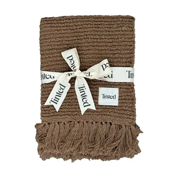 Janzen boucléplaid - Solid natural brown, 130x170 cm - Tinted