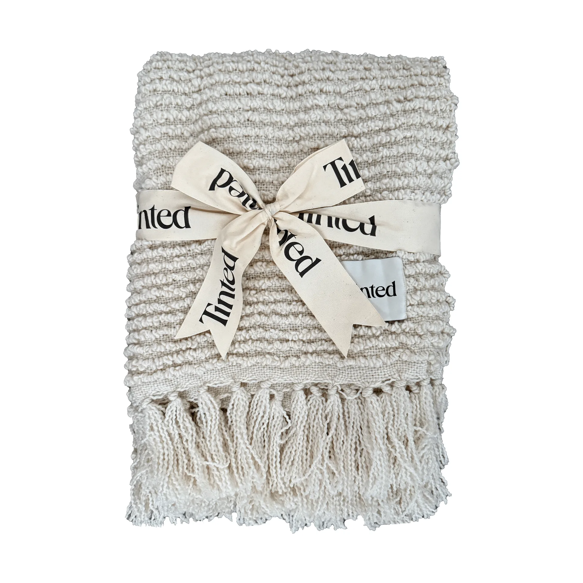 Janzen boucléplaid, Solid off white-natural, 130x170 cm Tinted