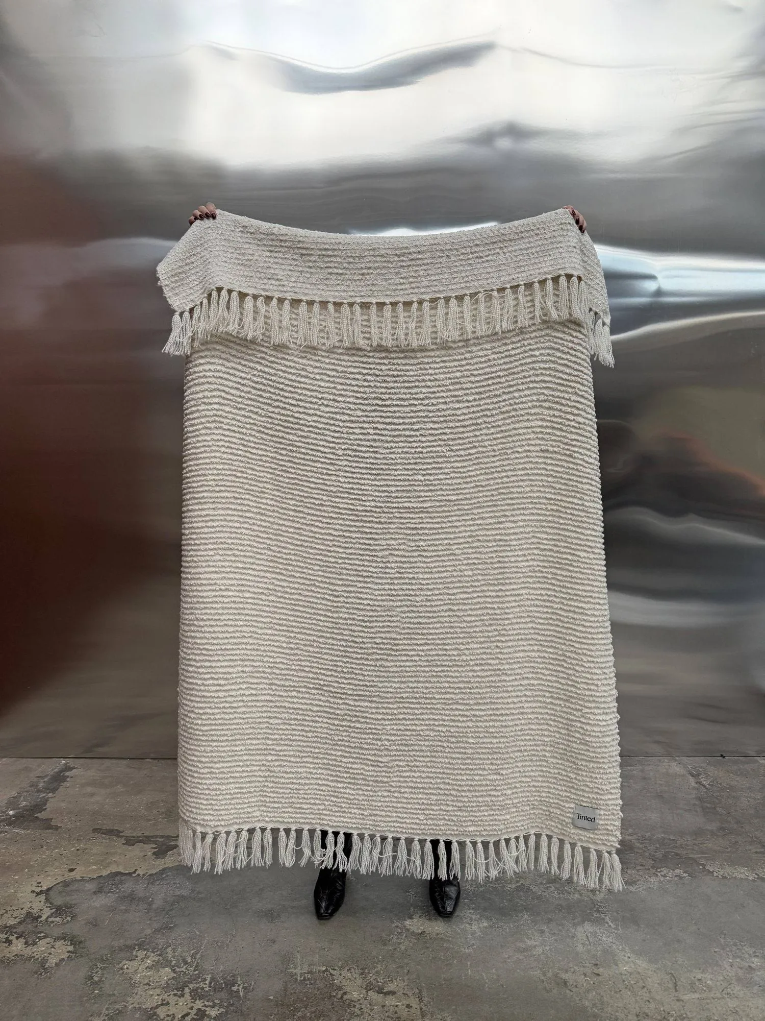 Janzen boucléplaid, Solid off white-natural, 130x170 cm Tinted
