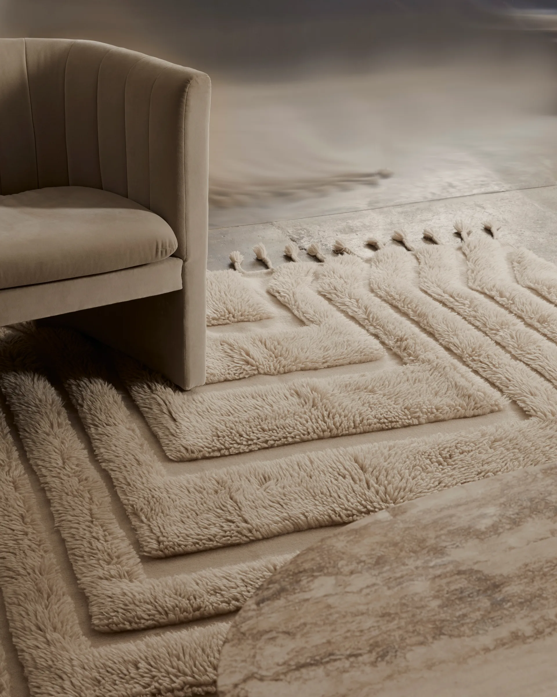 Kask uldtæppe 200x300 cm, Beige Tinted
