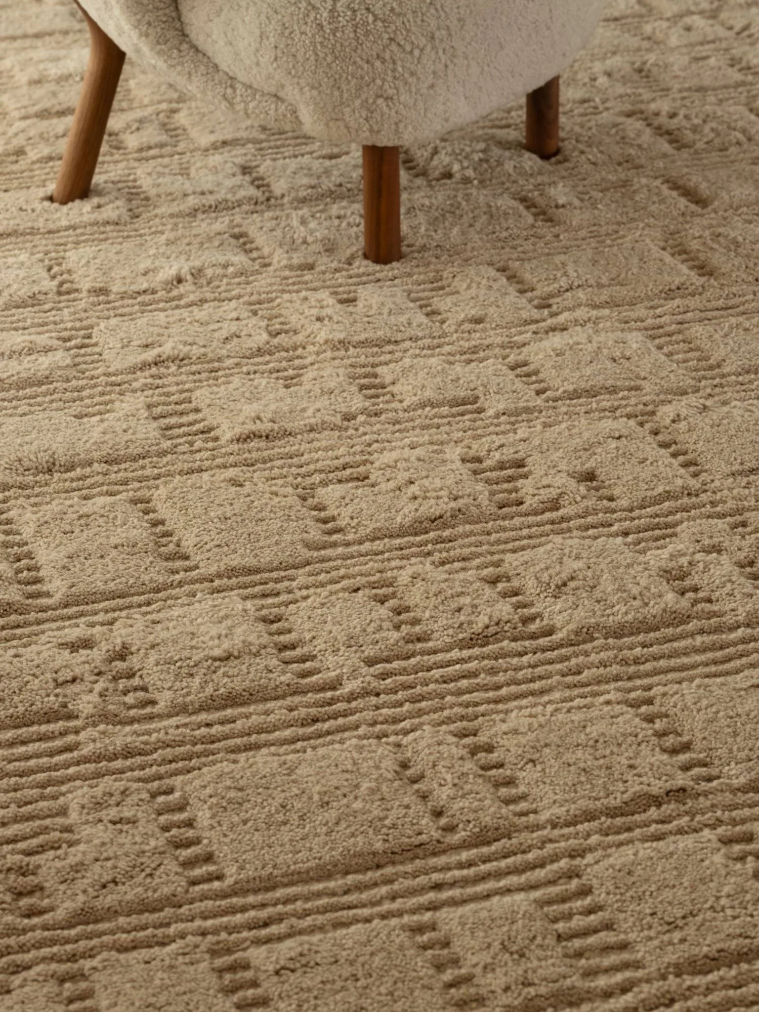 Lydahl uldtæppe, Beige, 250x350 cm Tinted