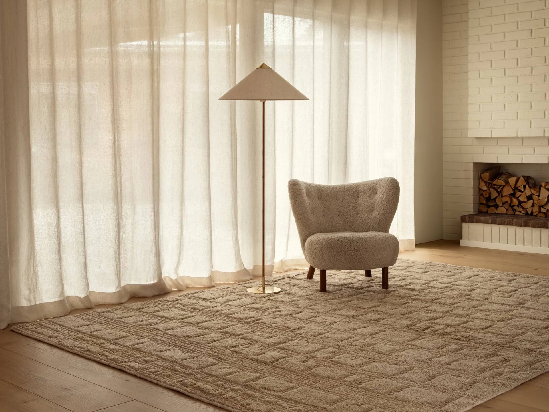 Lydahl uldtæppe, Beige, 250x350 cm Tinted