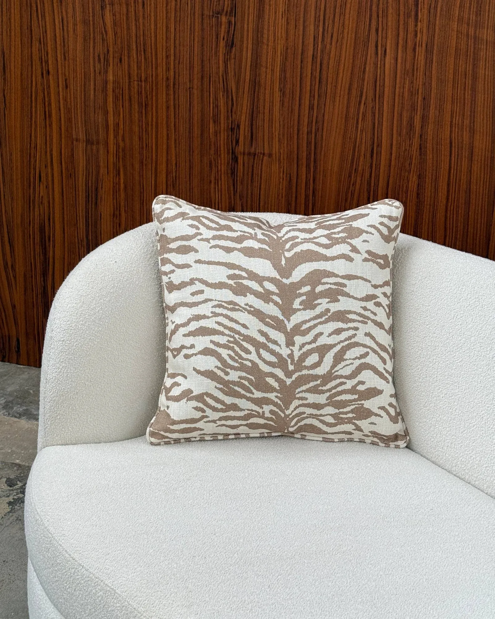 Norell pyntepude, Tiger beige-off white, 50x50 cm Tinted