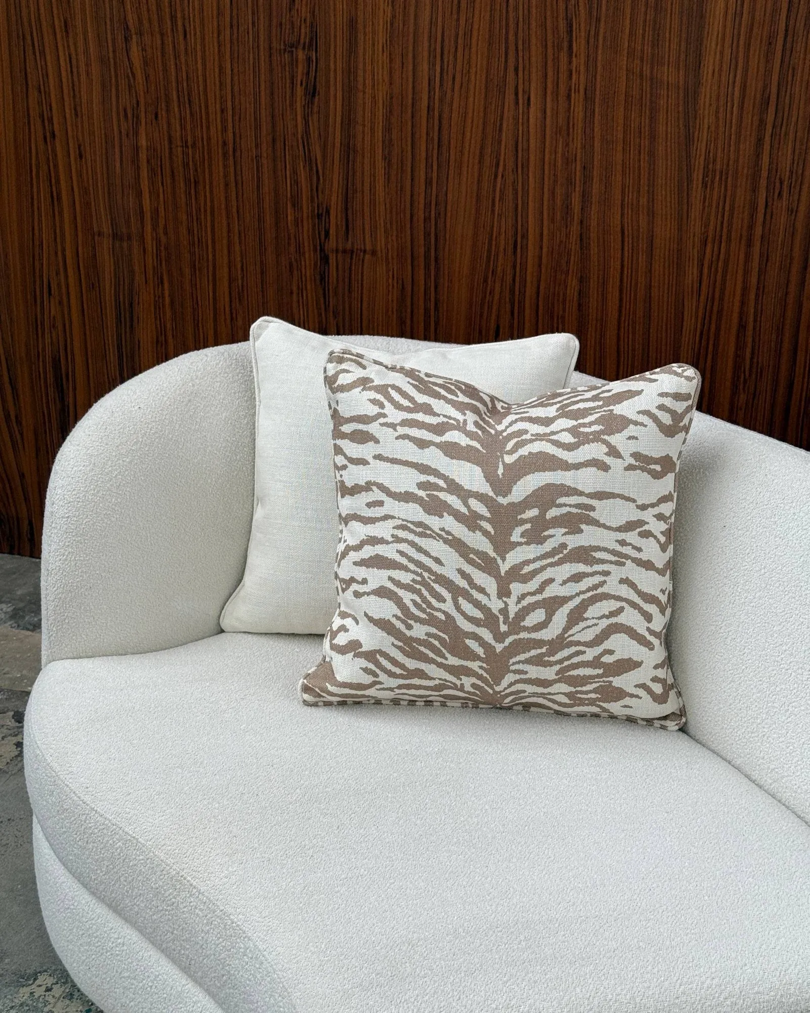 Norell pyntepude, Tiger beige-off white, 50x50 cm Tinted