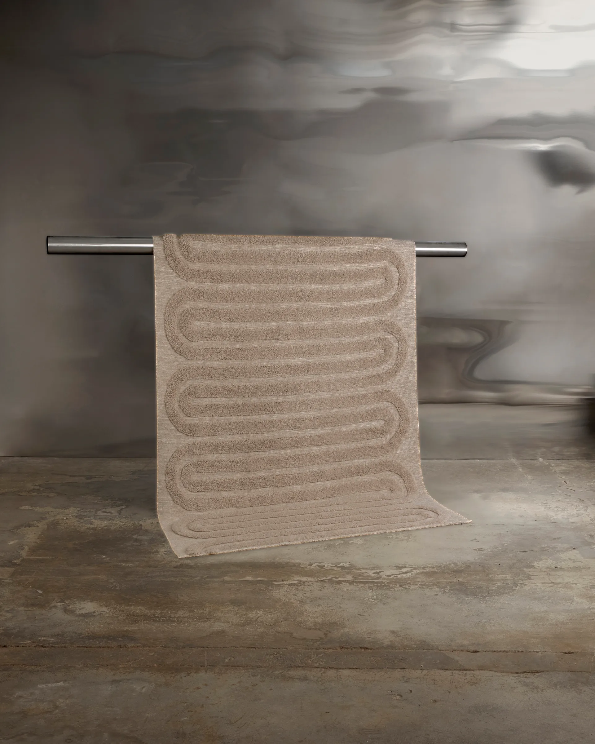 Riklund uldtæppe 160x230 cm, Beige-melange Tinted