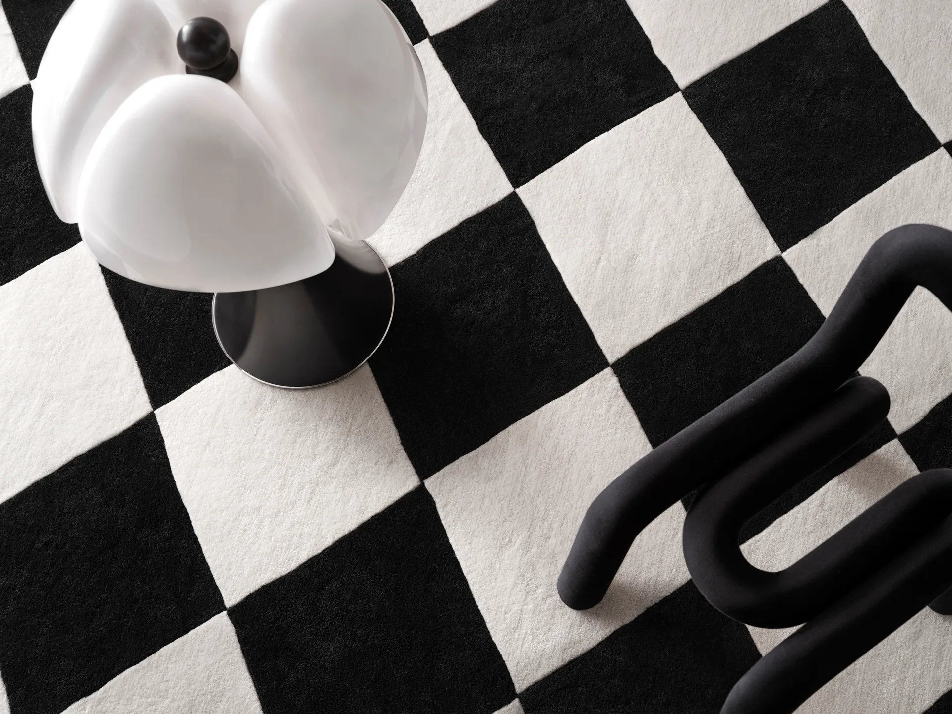 Tenman uldtæppe 170x240 cm, Black-white Tinted