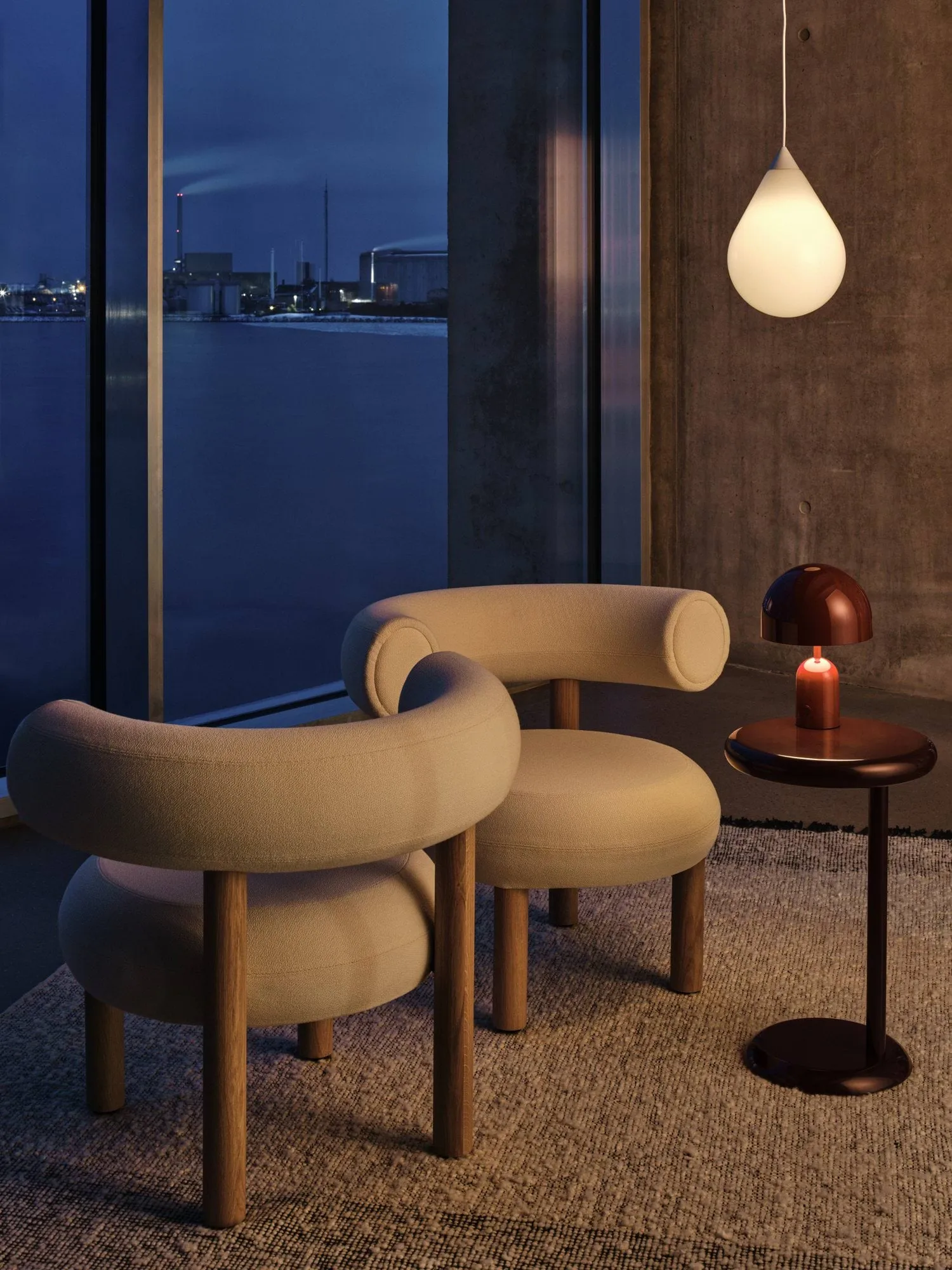 Bell Portabel LED bordlampe 28 cm v.2, Burgundy Tom Dixon